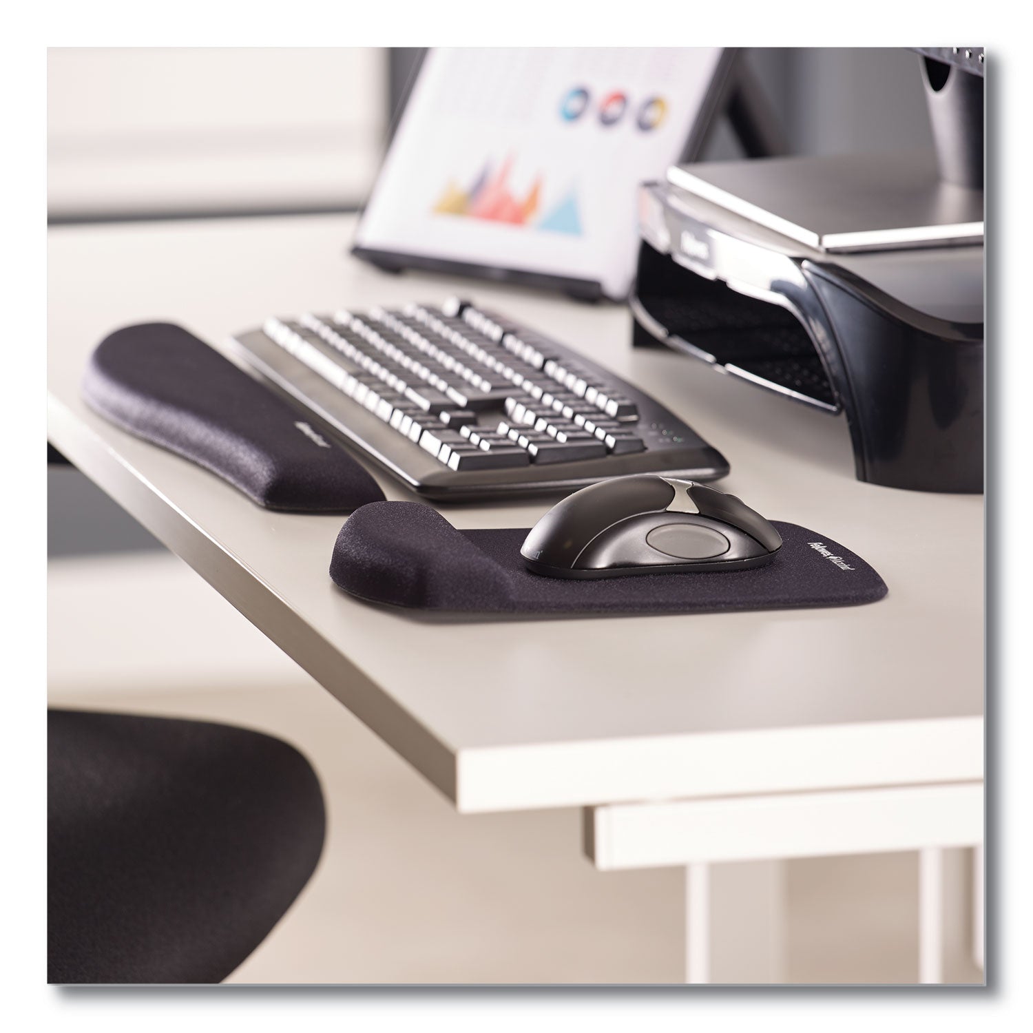 Fellowes® PlushTouch Mouse Pad with Wrist Rest, 7.25 x 9.38, Black