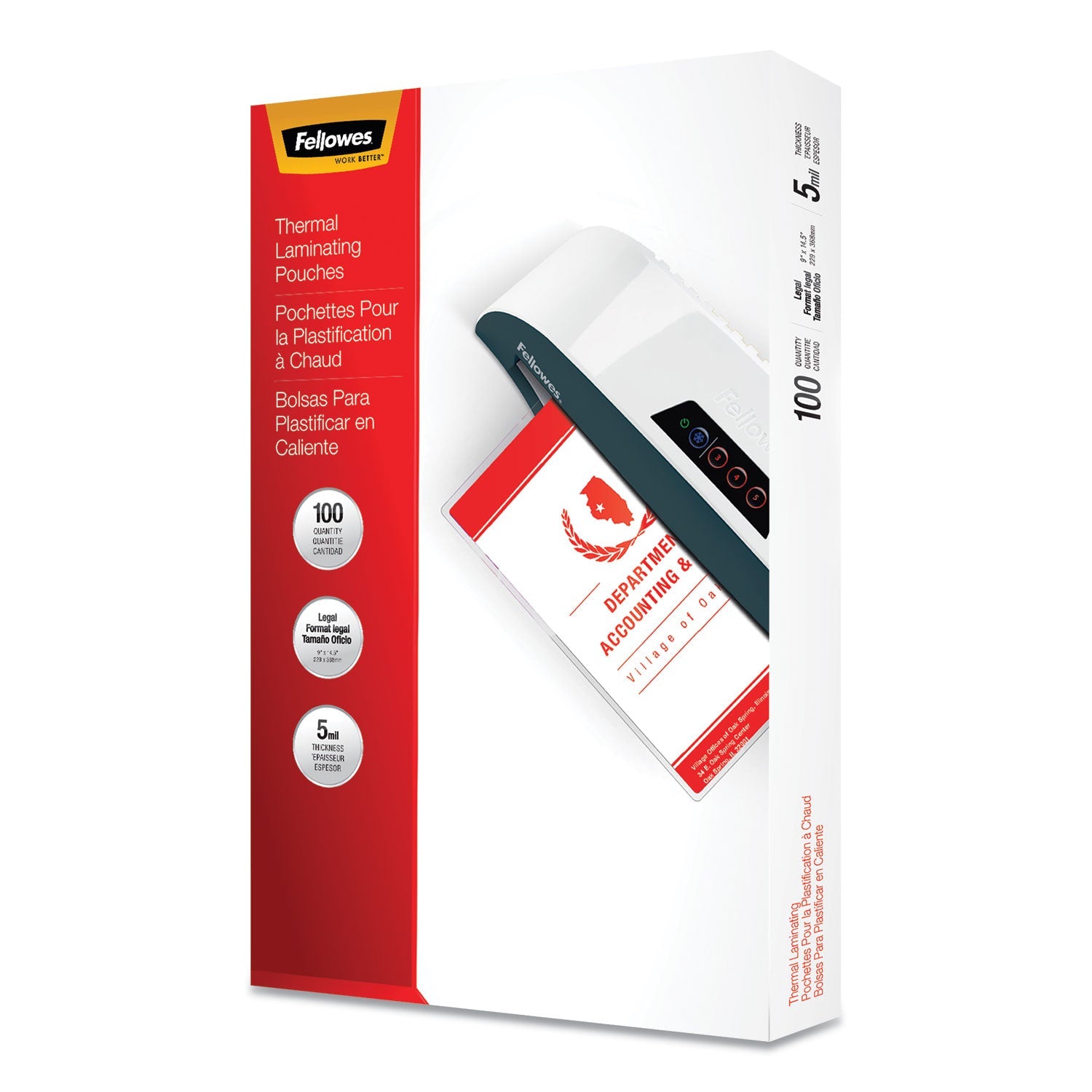 Laminating Pouches | 5 Mil Legal Size 100-Pack