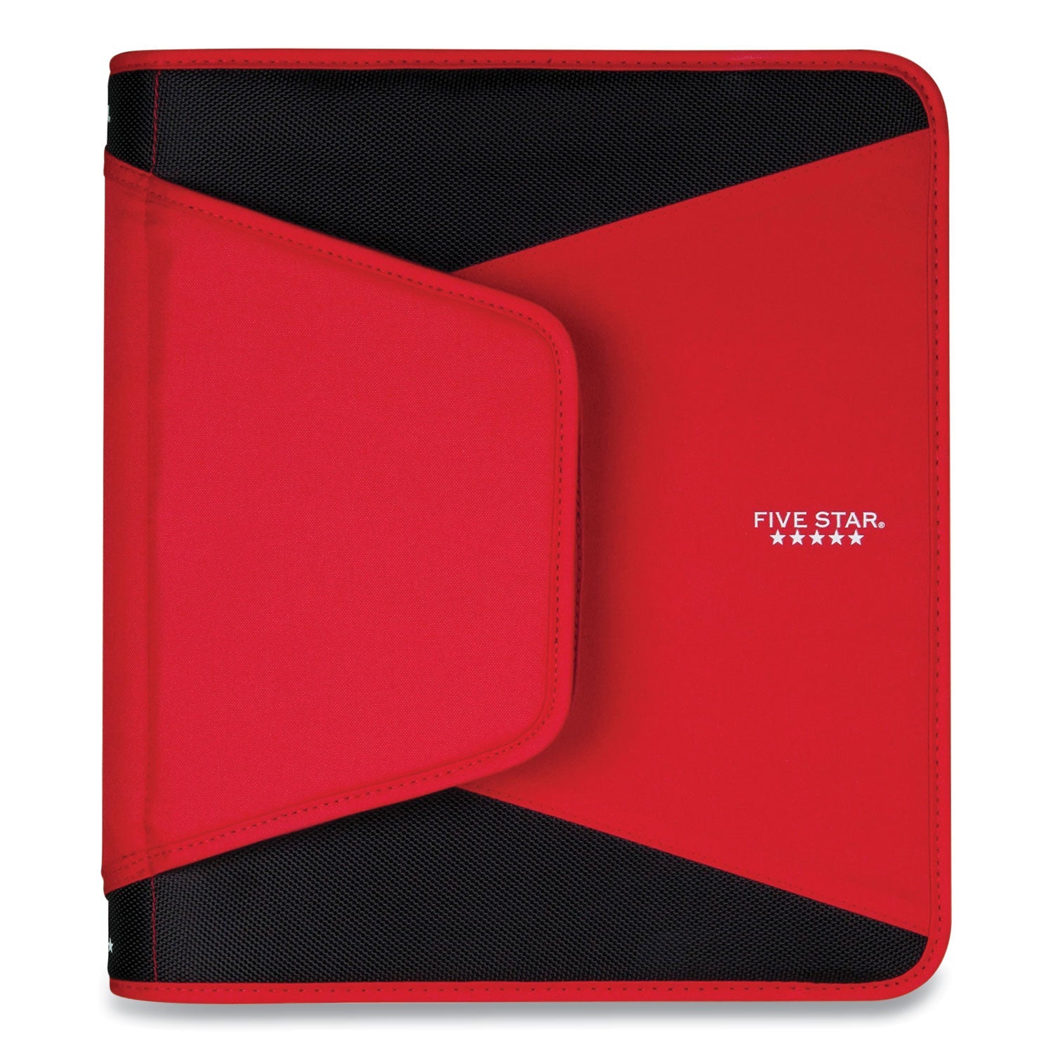 Five Star® Tech Zipper Binder, 3 Rings, 1.5" Capacity, 11 X 8.5, Red/black Accents