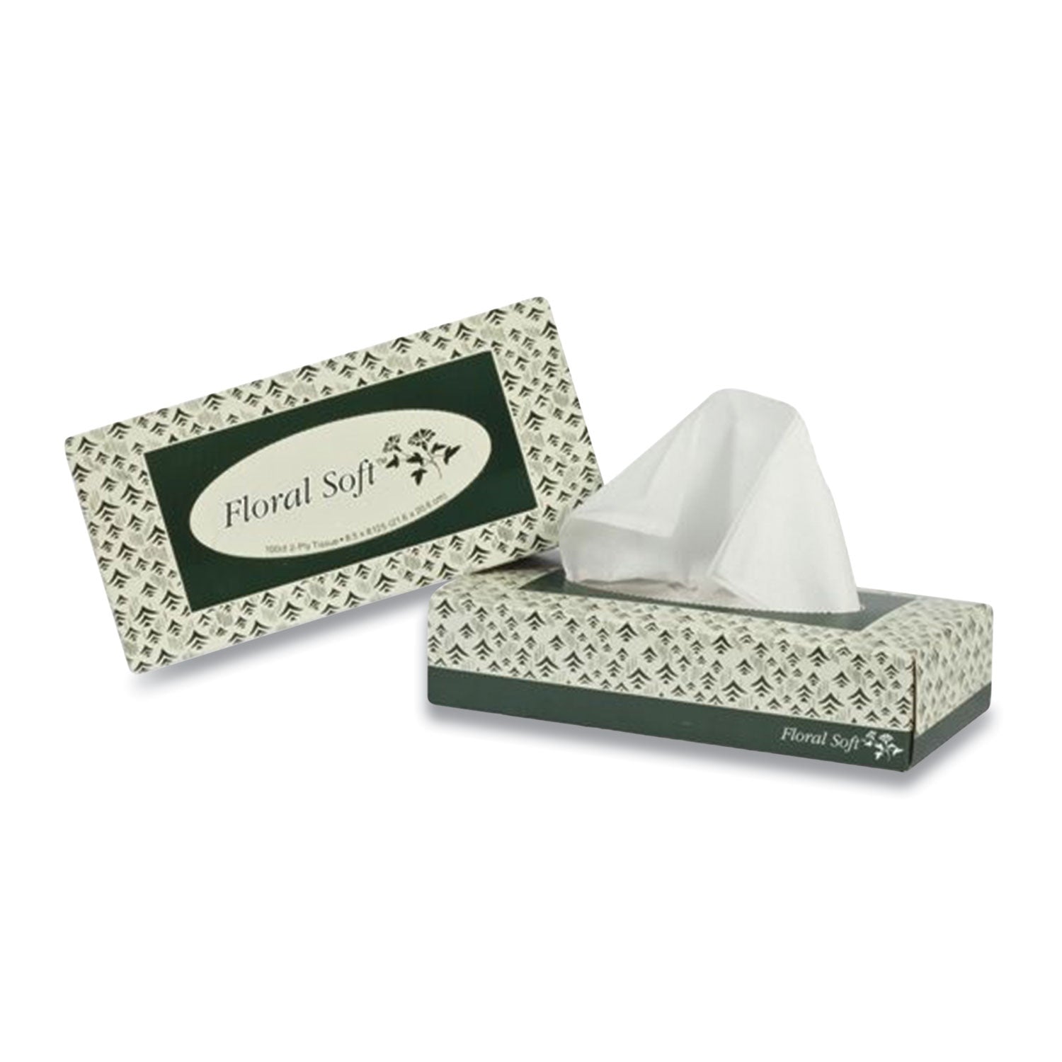 Floral Soft® White Facial Tissue, 2-Ply, 100 Sheets/Box, 30 Boxes/Carton - Bloom Skins