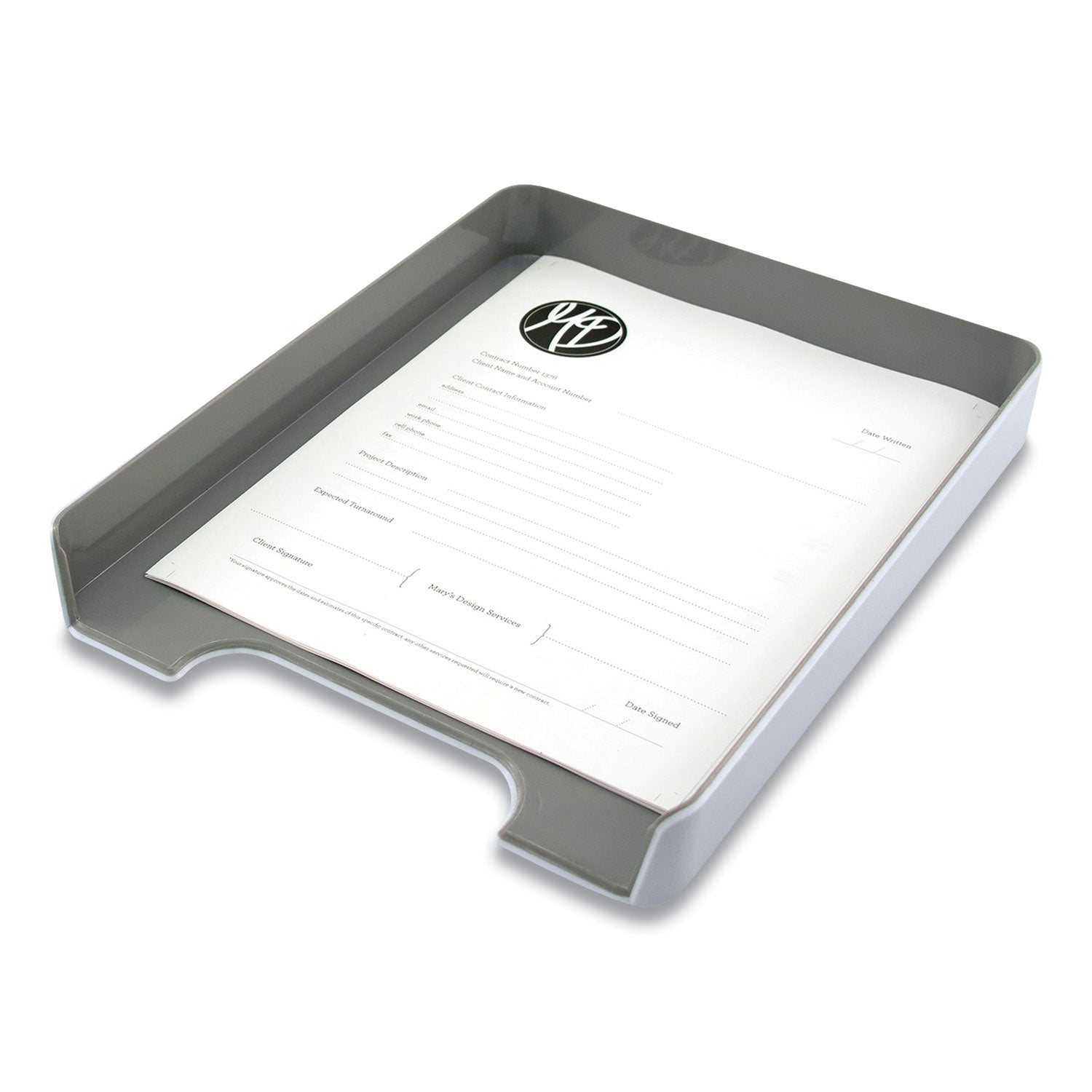 Fusion Letter Tray | White/Gray, Advantus