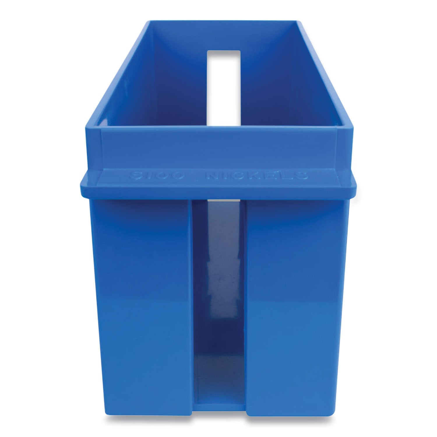 CONTROLTEK® Extra-Capacity Coin Tray, Nickels, 1 Compartment, Denomination And Capacity Etched On Side, 10.5 X 4.75 X 5, Plastic, Blue