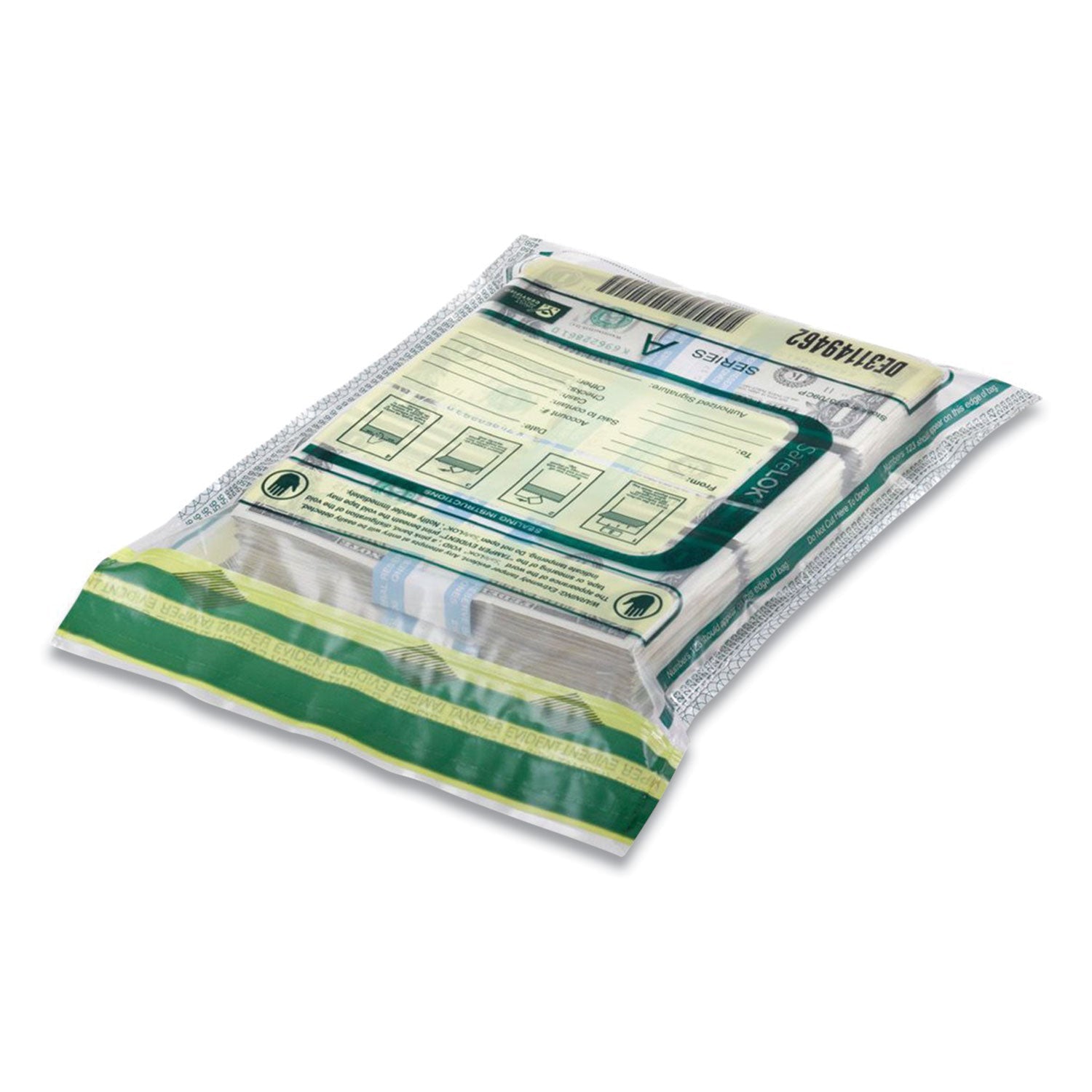 SafeLOK™ Series D Deposit Bags, 12 X 16, White, 100/pack