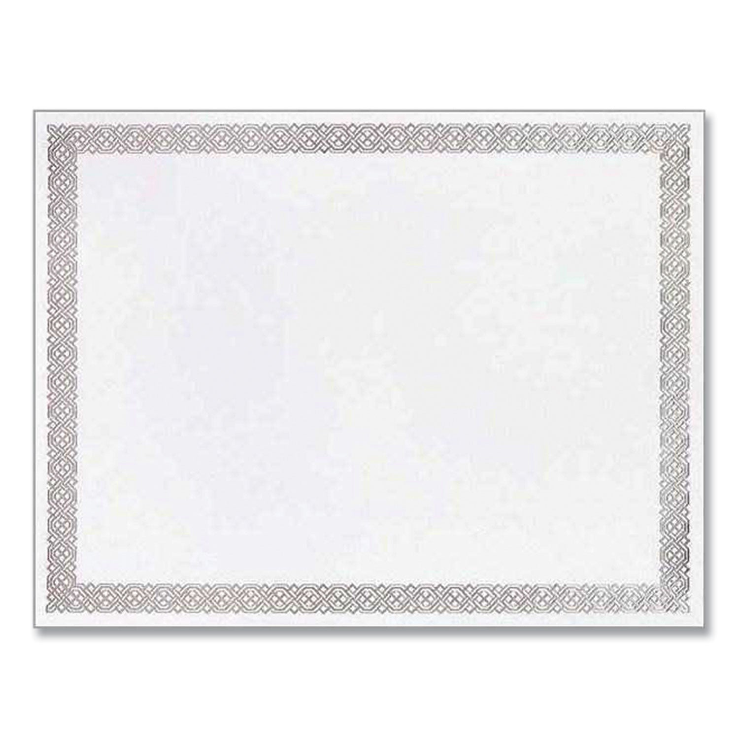 Great Papers!® Foil Border Certificates, 8.5 X 11, Ivory/silver, Braided With Silver Border, 15/pack