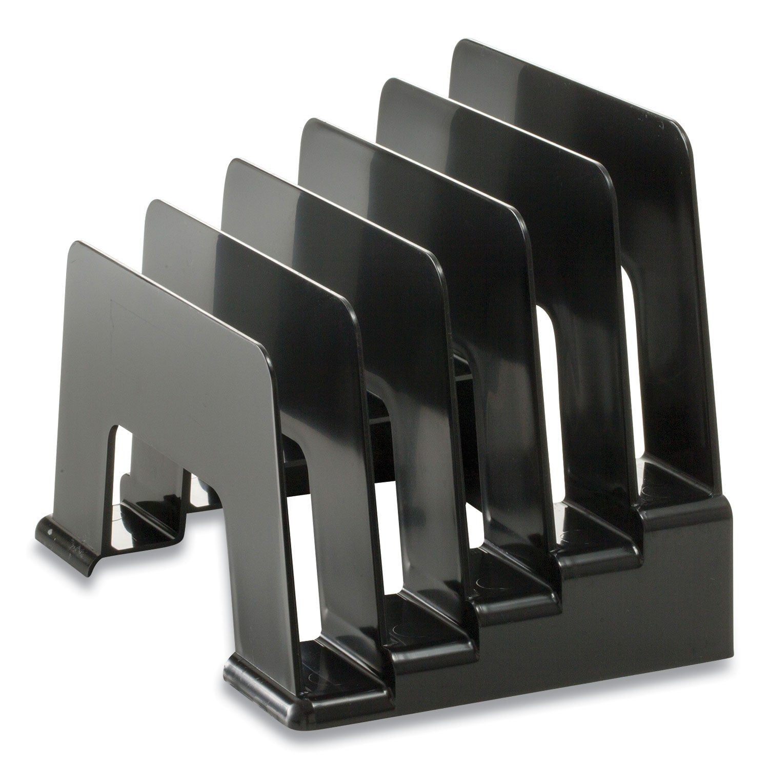 Incline Mail Sorter | 5-Section, Black, Recycled