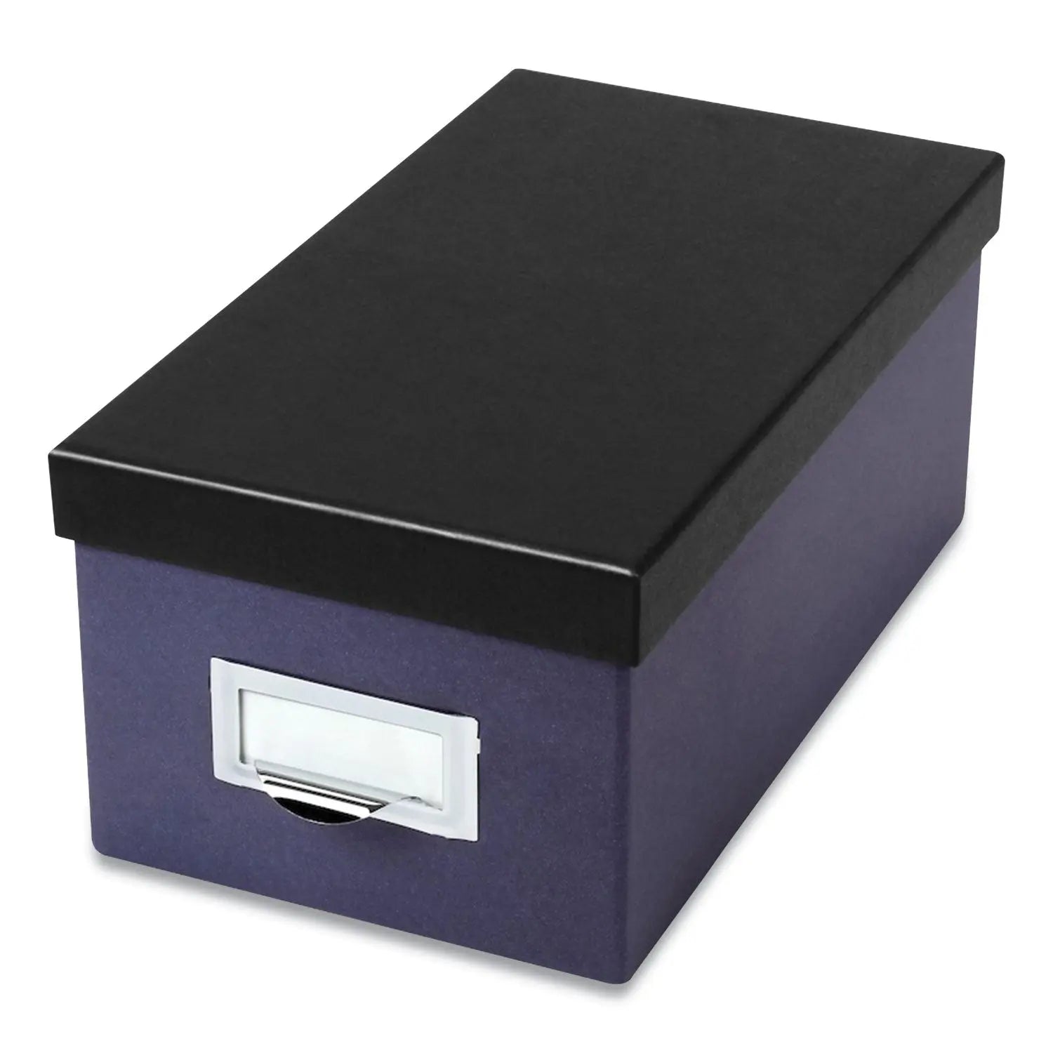 Oxford™ Index Card Storage Box, Holds 1,000 4 X 6 Cards, 6.5 X 11.5 X 5, Pressboard, Indigo/black