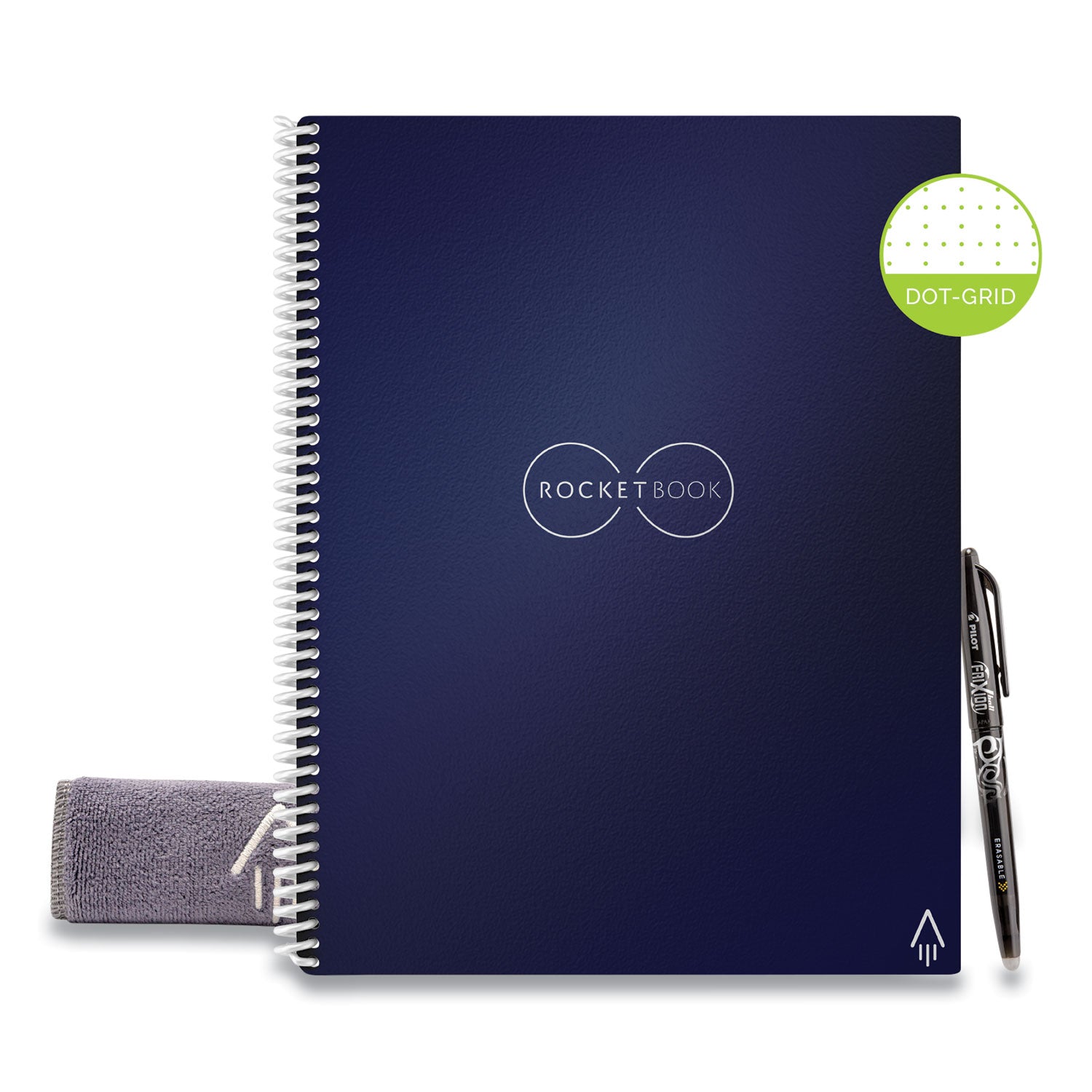 Rocketbook Core Smart Notebook, Dotted Rule, Midnight Blue Cover, (16) 11 x 8.5 Sheets