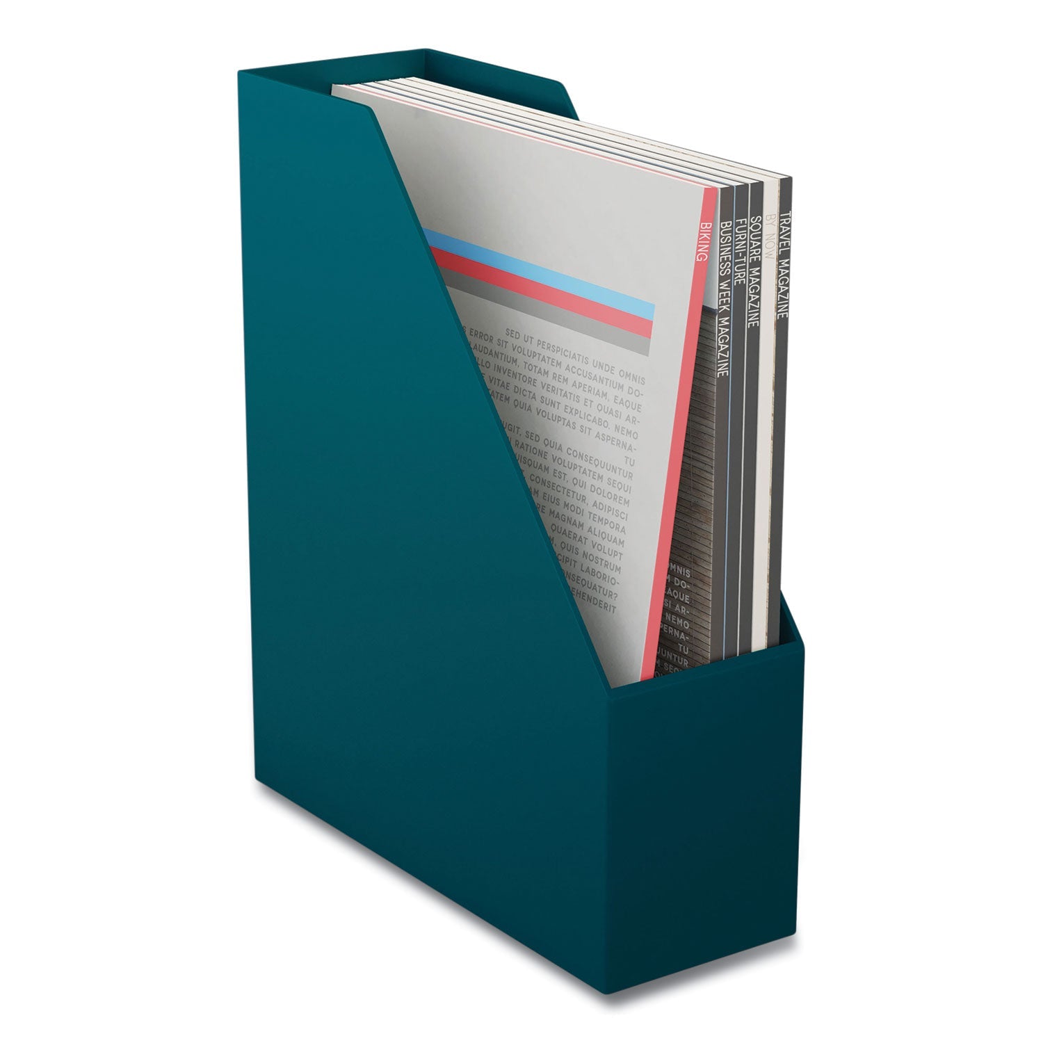 TRU RED™ Plastic Magazine File, 3.66 X 10.3 X 12.51, Teal