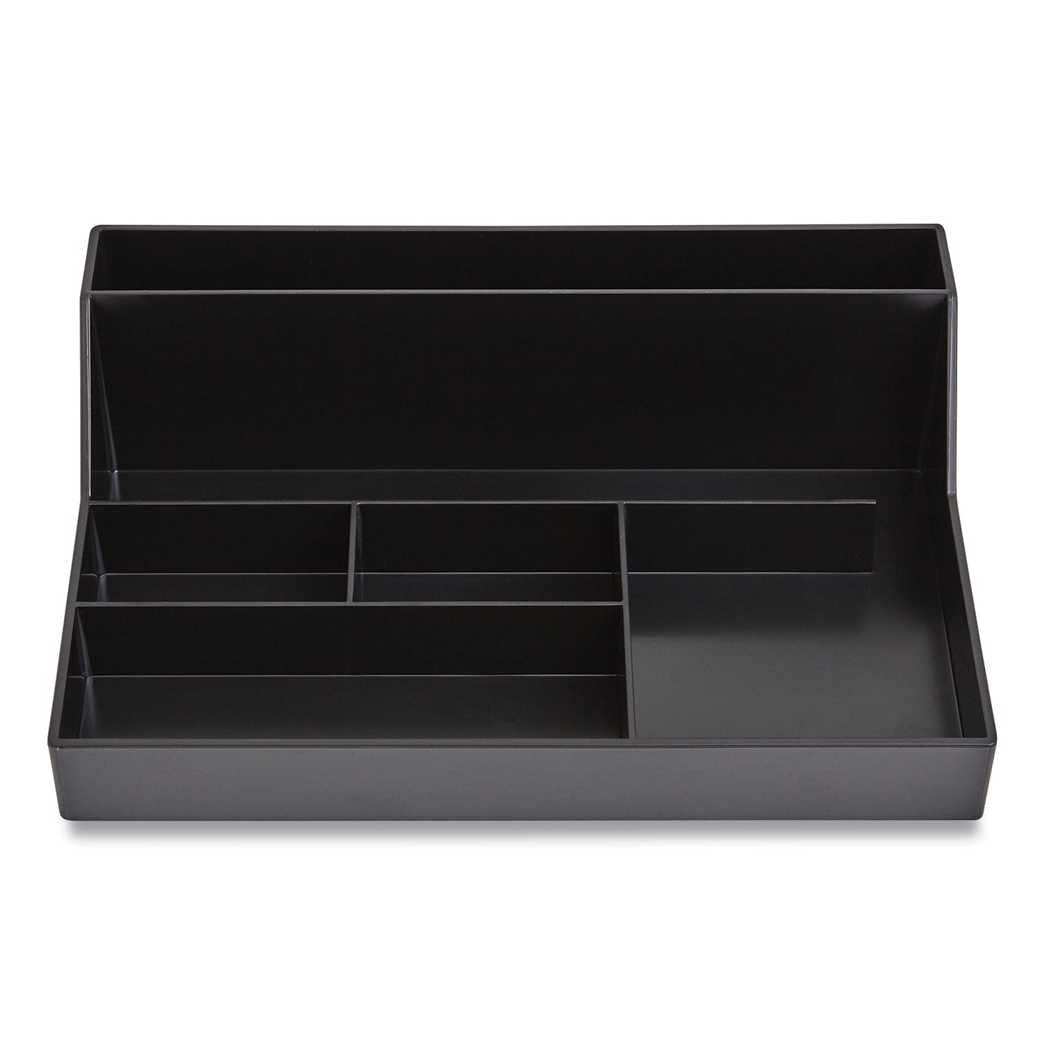 TRU RED™ Plastic Desktop Organizer, 6 Compartments, 6.81 x 9.84 x 2.75, Black