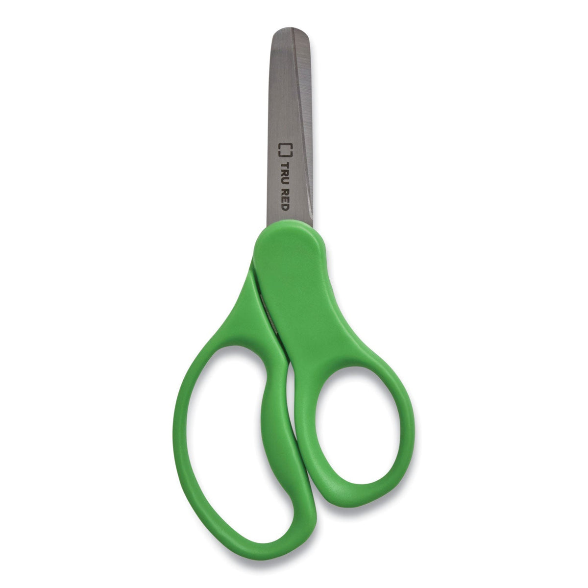 TRU RED™ Kids' Blunt Tip Stainless Steel Safety Scissors, 5" Long, 2.05" Cut Length, Straight Assorted Color Handles, 2/Pack