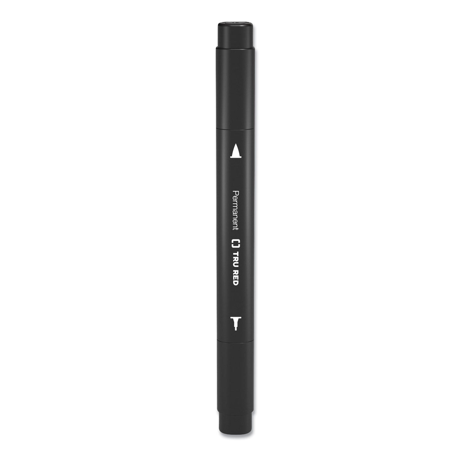 TRU RED™ Permanent Marker, Pen-Style Twin-Tip, Extra-Fine/fine Bullet/needle Tips, Black, 4/pack