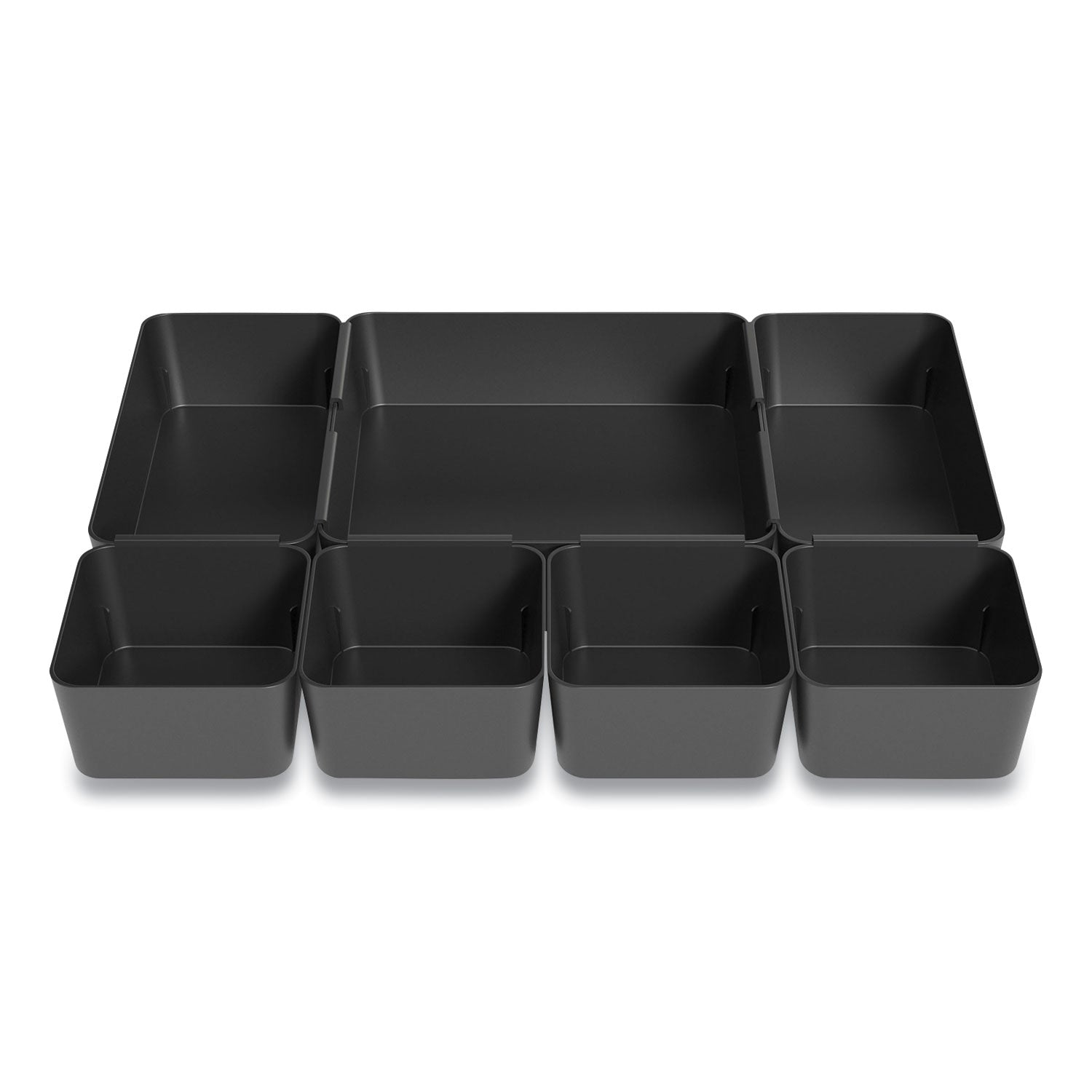 TRU RED™ Ten-Compartment Plastic Drawer Organizer, 7.83 X 8.19 X 5.35, Black