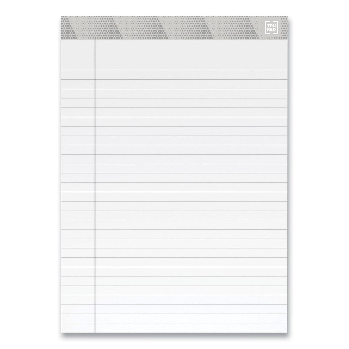 TRU RED™ Notepads, Wide/legal Rule, 50 White 8.5 X 11.75 Sheets, 12/pack