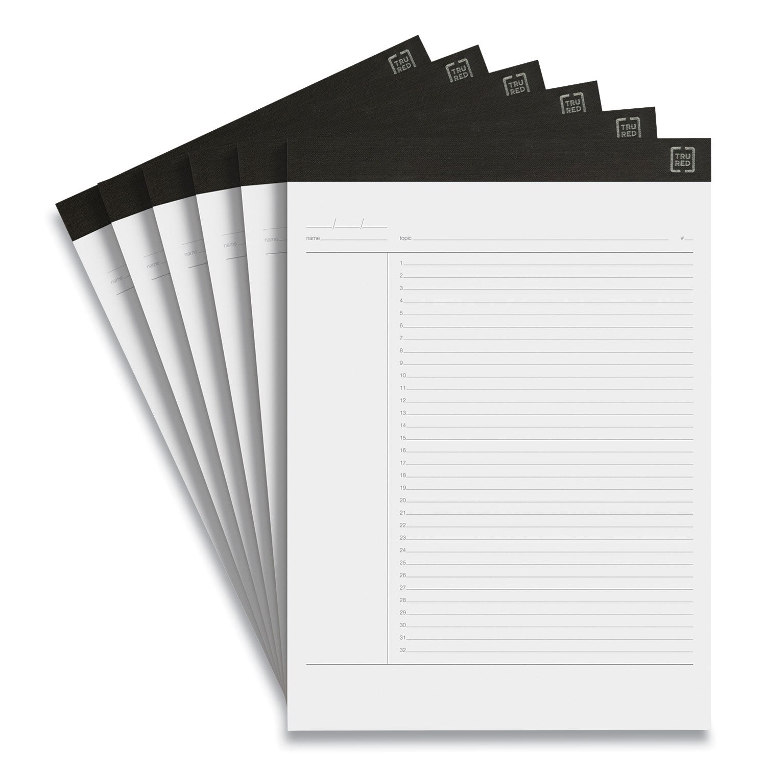 TRU RED™ Notepads, Project-Management Format, 50 White 8.5 X 11.75 Sheets, 6/pack
