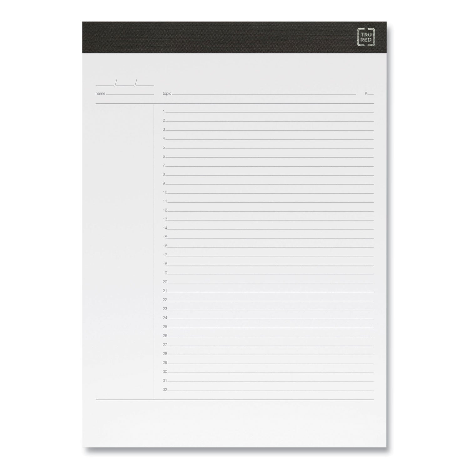 TRU RED™ Notepads, Project-Management Format, 50 White 8.5 X 11.75 Sheets, 6/pack