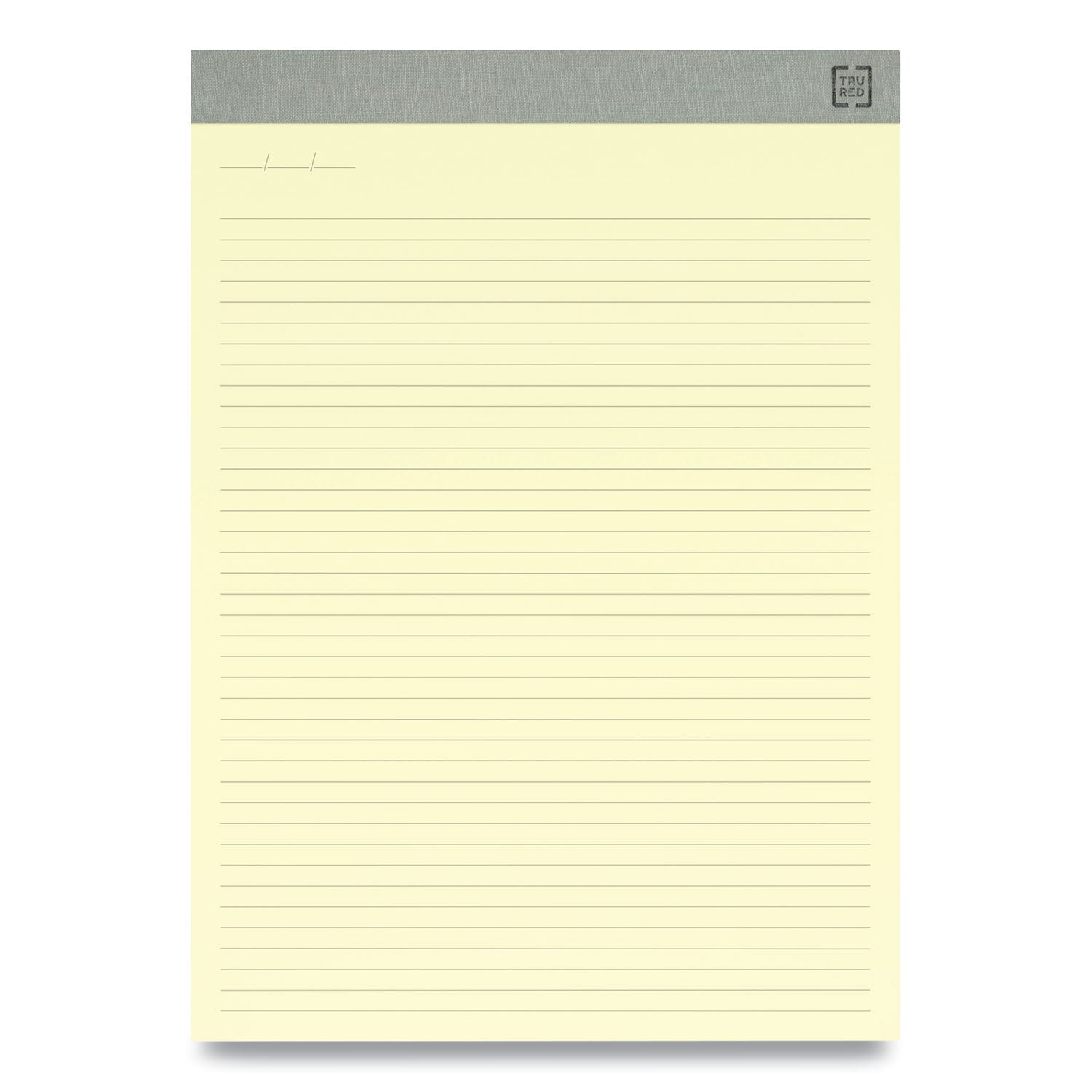 TRU RED™ Notepads, Narrow Rule, 50 Canary-Yellow 8.5 X 11.75 Sheets, 12/pack