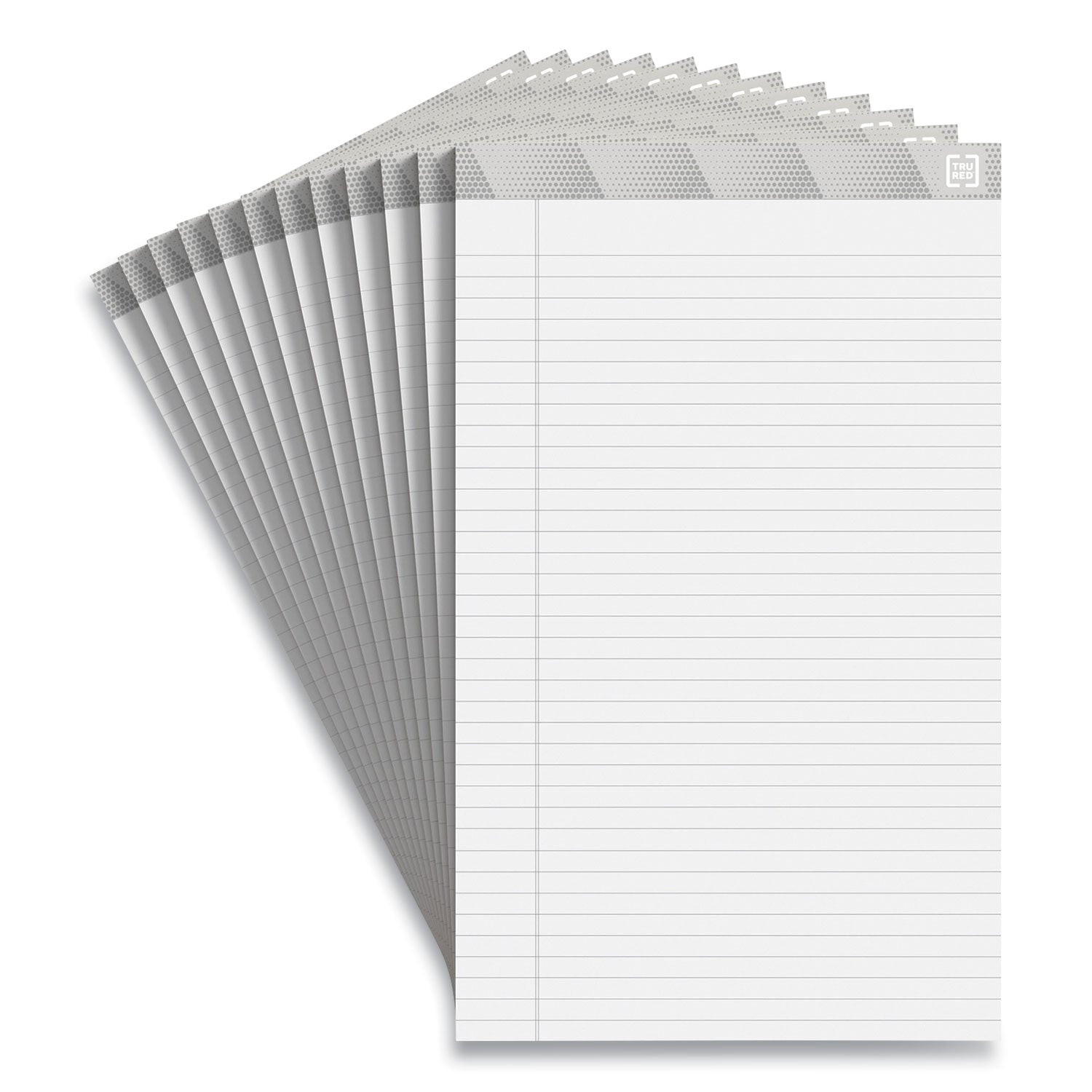 TRU RED™ Notepads, Wide/legal Rule, 50 White 8.5 X 14 Sheets, 12/pack