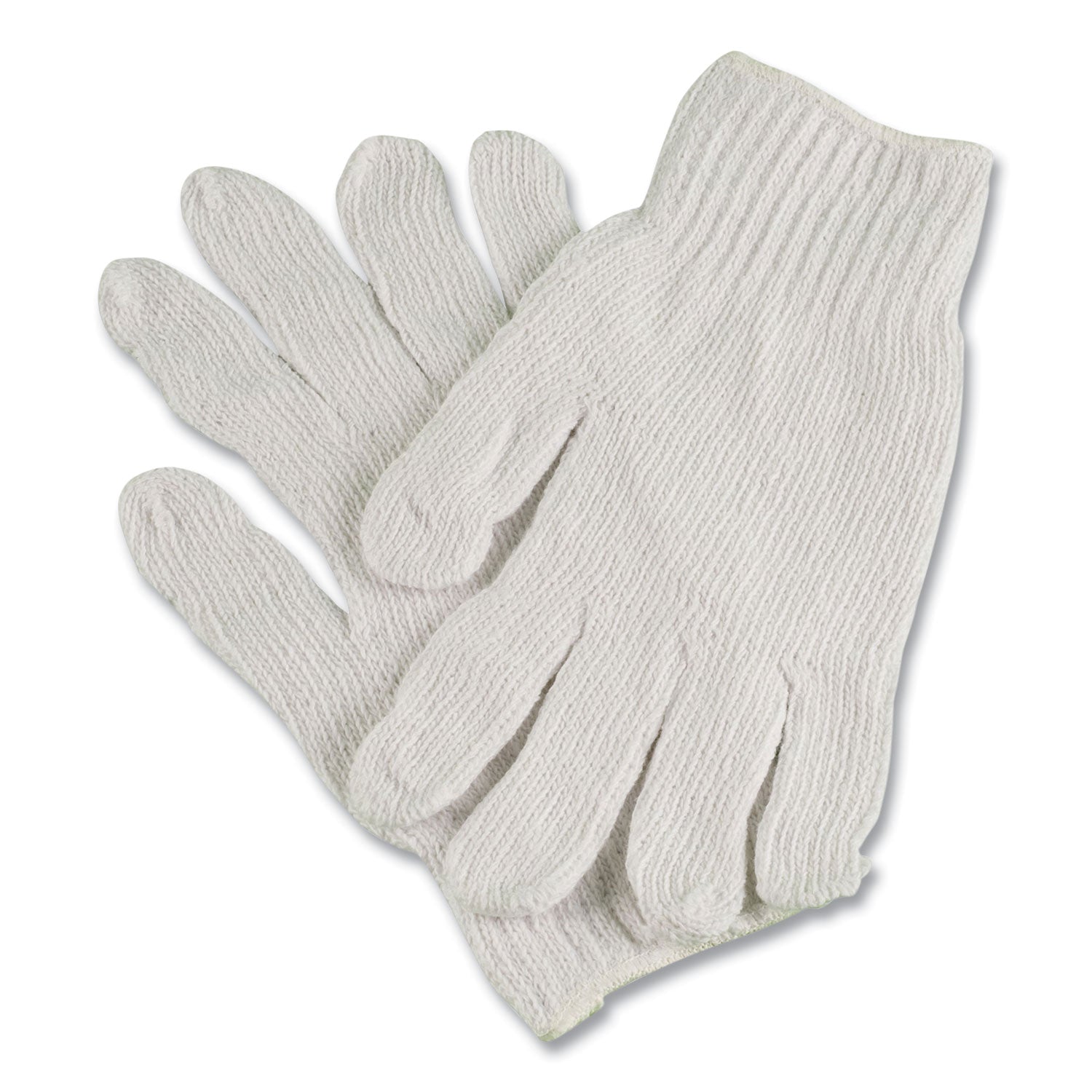 AMBITEX® PRO CTPS400/NLW SERIES NATURAL WHITE STRING KNIT GLOVES, 7 GAUGE, MEDIUM, WHITE, 12 PAIRS