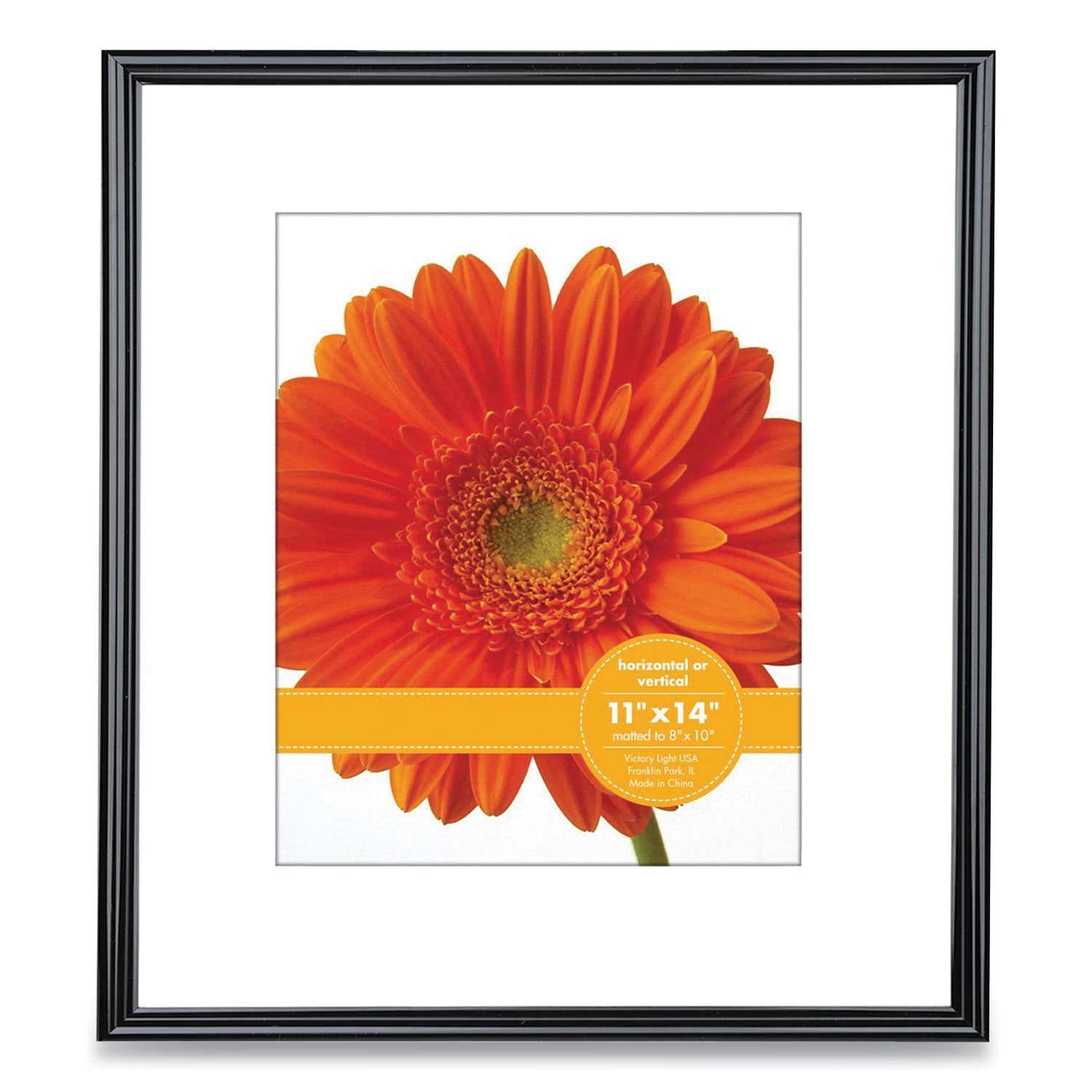 Plastic Poster Frame With Mat | 8x10 Black