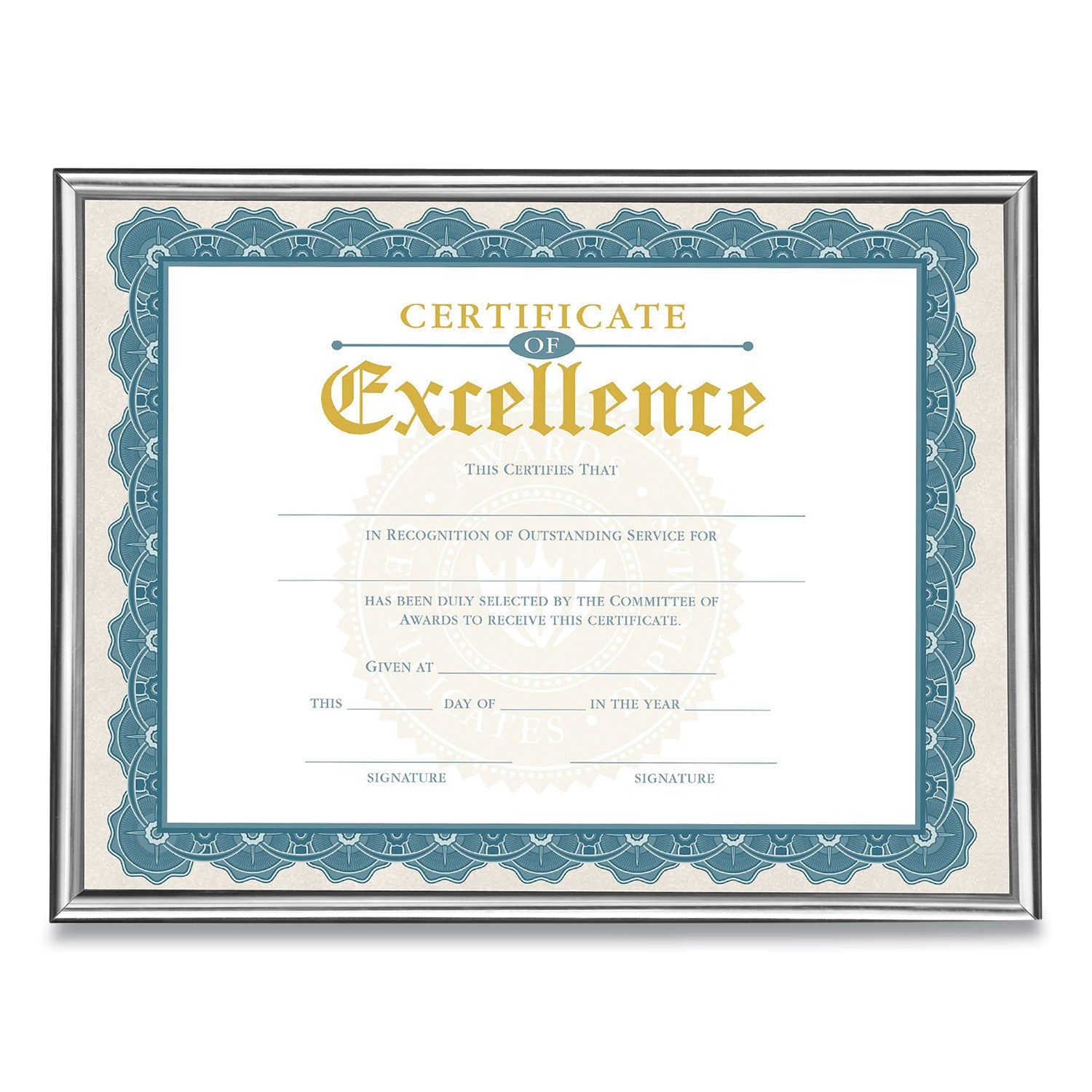 Victory Light U-Channel Document Frame, 8.5 X 11, Silver - Bloom Skins