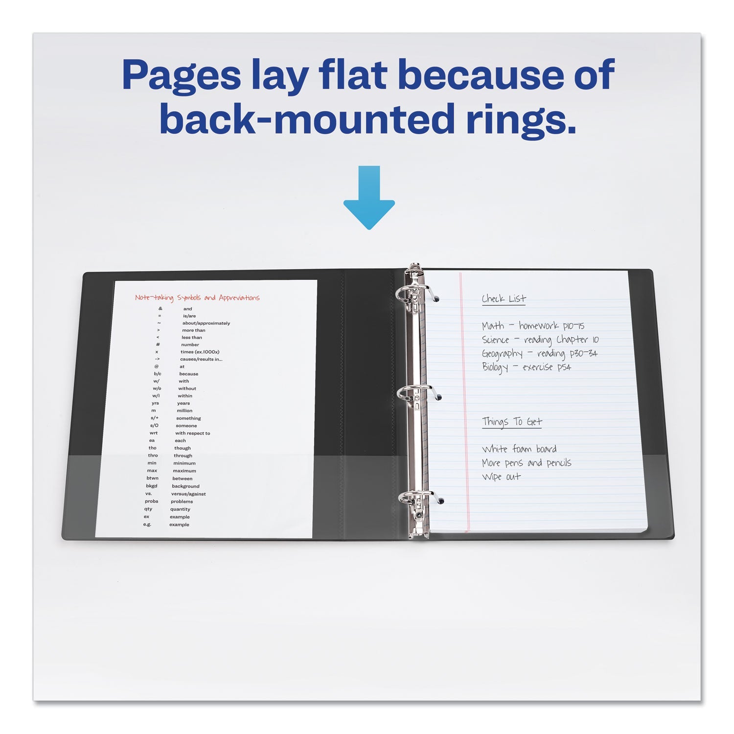 Avery® Durable View Binder With Durahinge And Slant Rings, 3 Rings, 1.5" Capacity, 11 X 8.5, Black