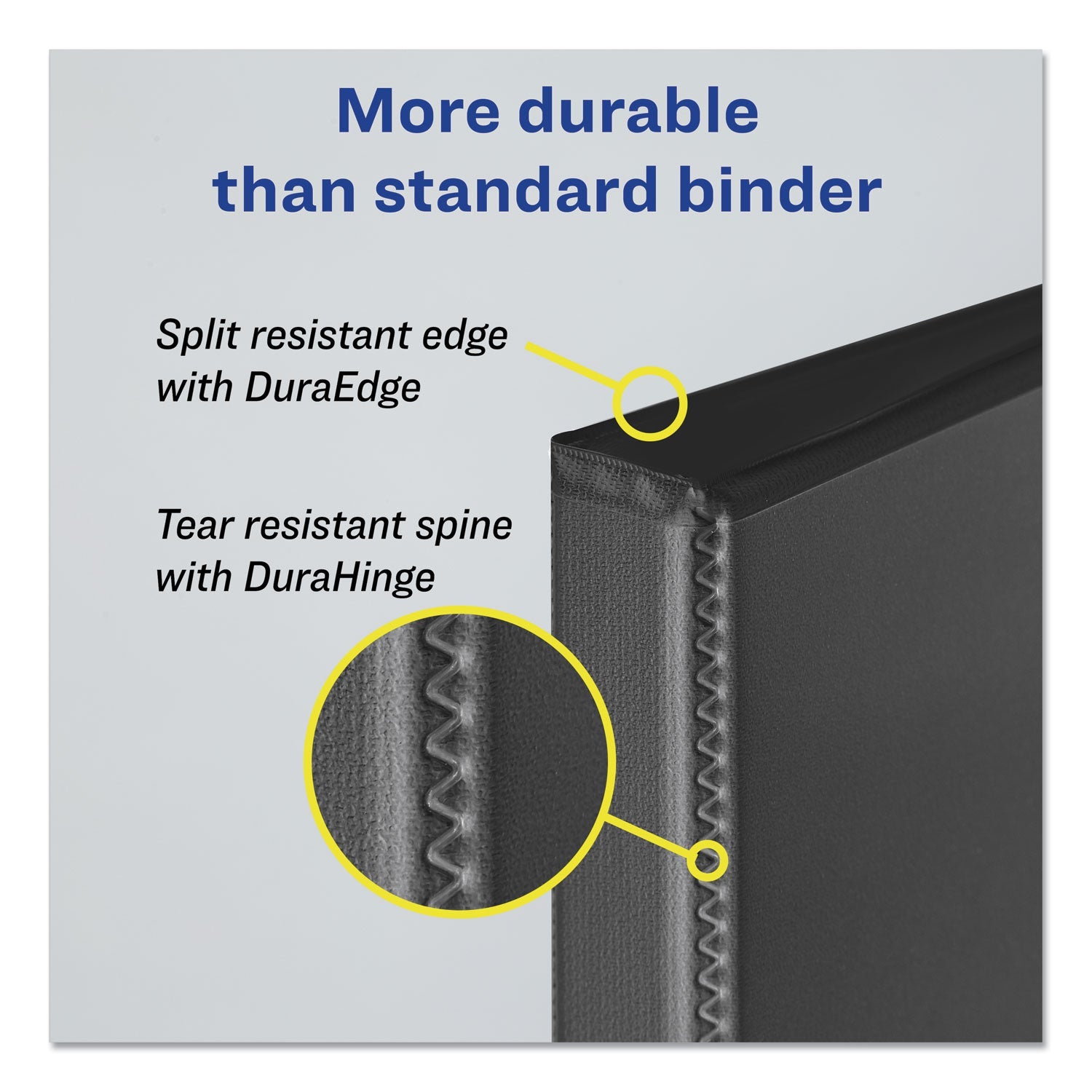 Avery® Durable View Binder With Durahinge And Slant Rings, 3 Rings, 0.5" Capacity, 11 X 8.5, Black