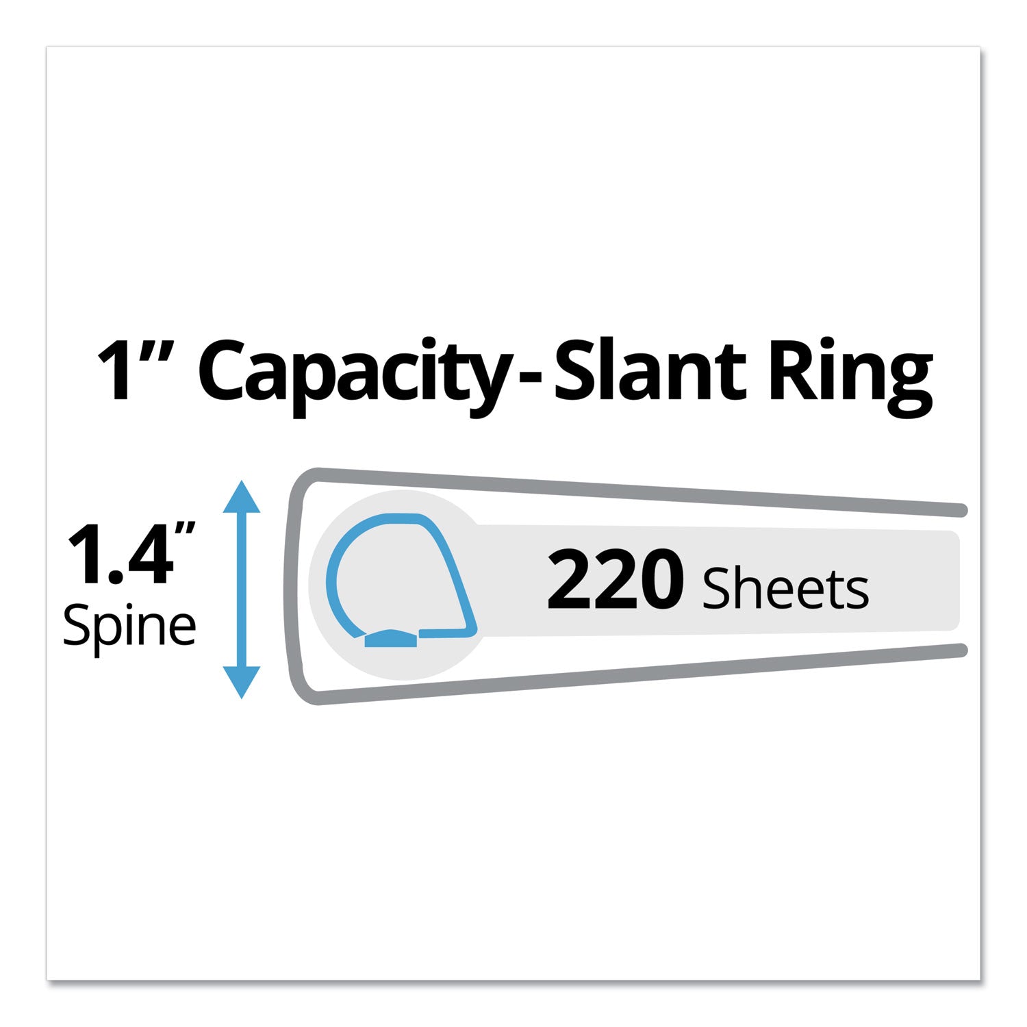 Avery® Durable Non-View Binder With Durahinge And Slant Rings, 3 Rings, 1" Capacity, 11 X 8.5, Black
