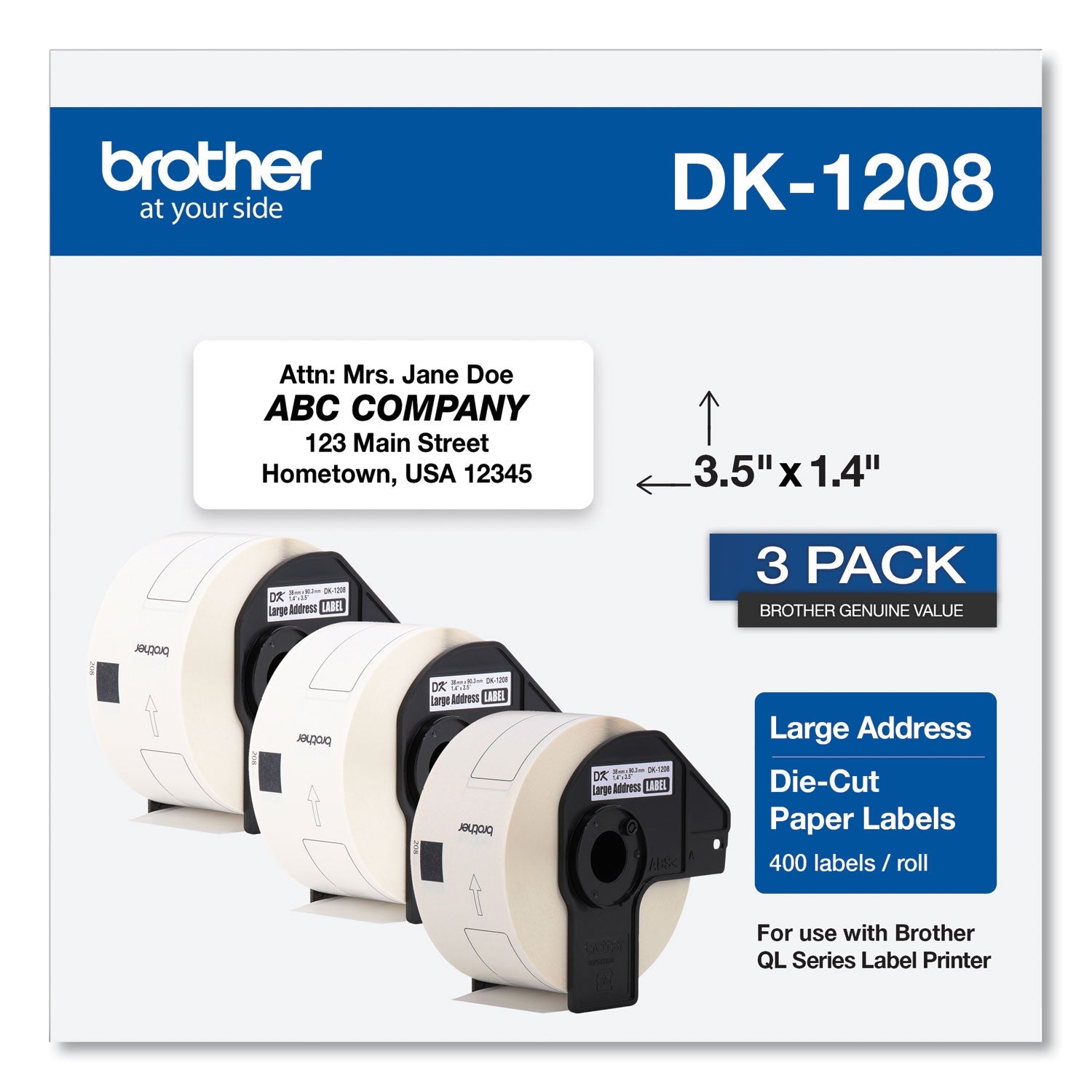 Die-Cut Address Labels | 1.4x3.5 | 1200/Pack