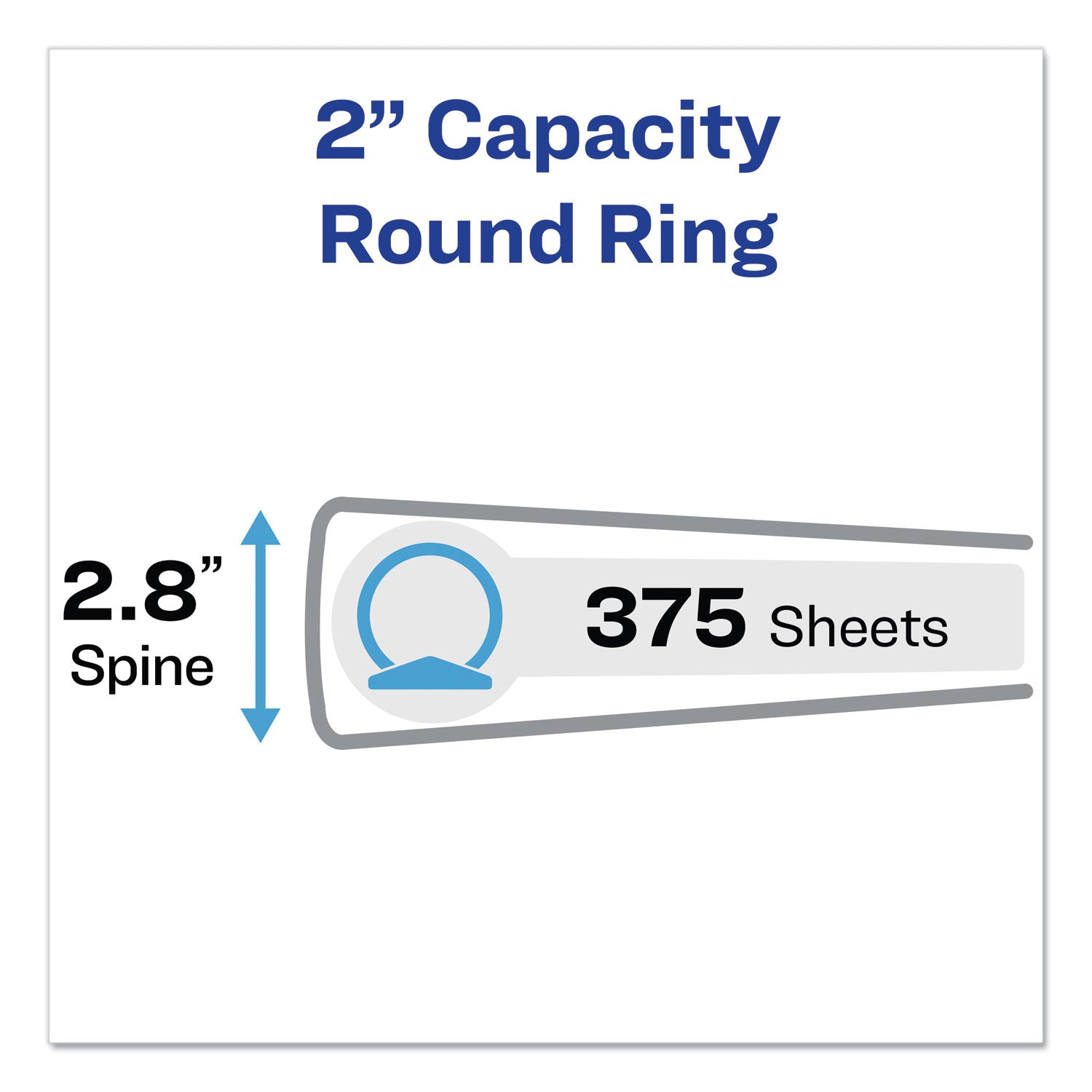 Avery® Economy Non-View Binder With Round Rings, 3 Rings, 2" Capacity, 11 X 8.5, Black, (3501) - Bloom Skins