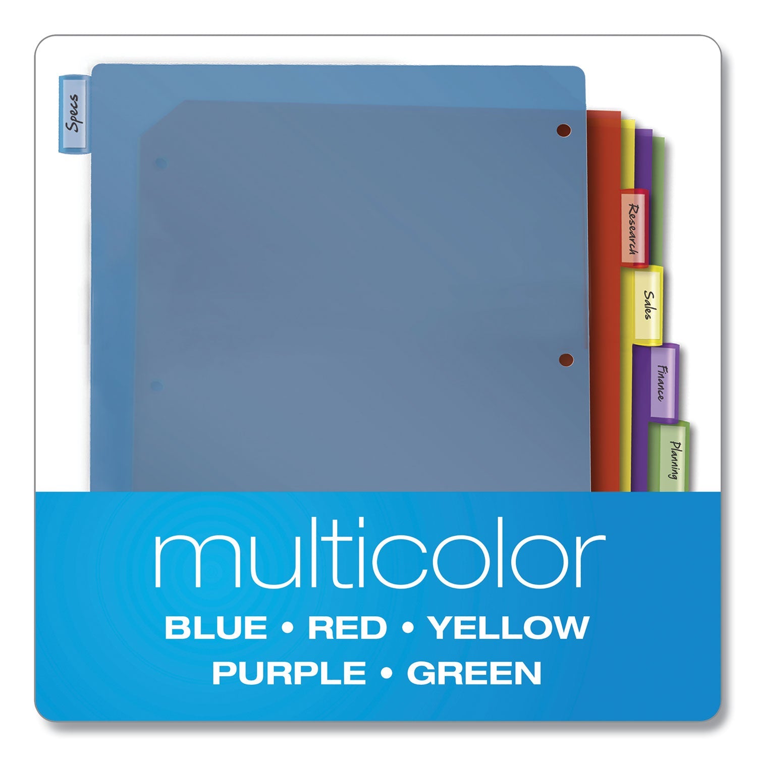 Cardinal® Poly Index Dividers, 5-Tab, 11 X 8.5, Assorted, 4 Sets