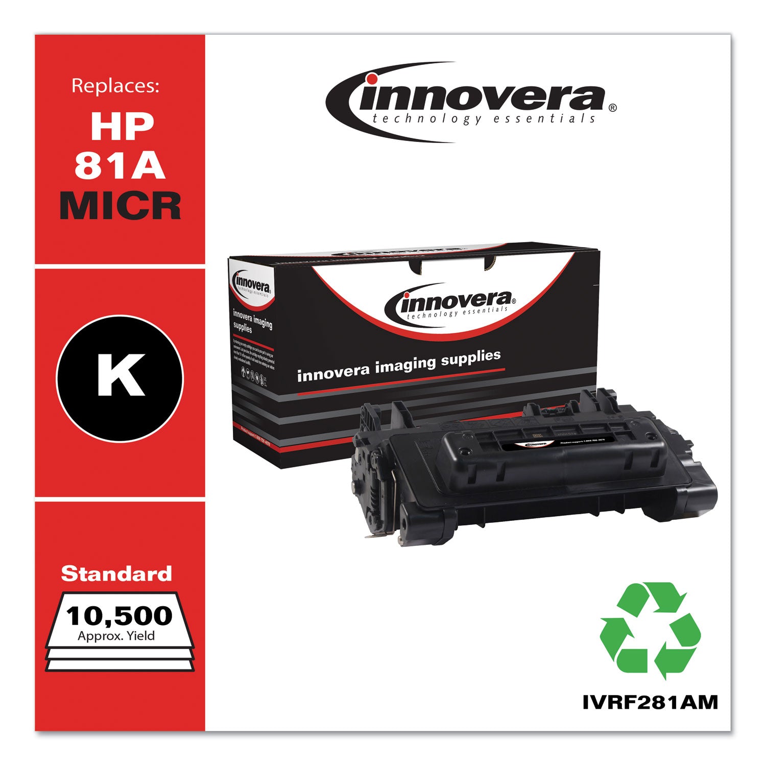 Innovera® Remanufactured Black MICR Toner, Replacement for 81AM (CF281AM), 10,500 Page-Yield - Bloom Skins