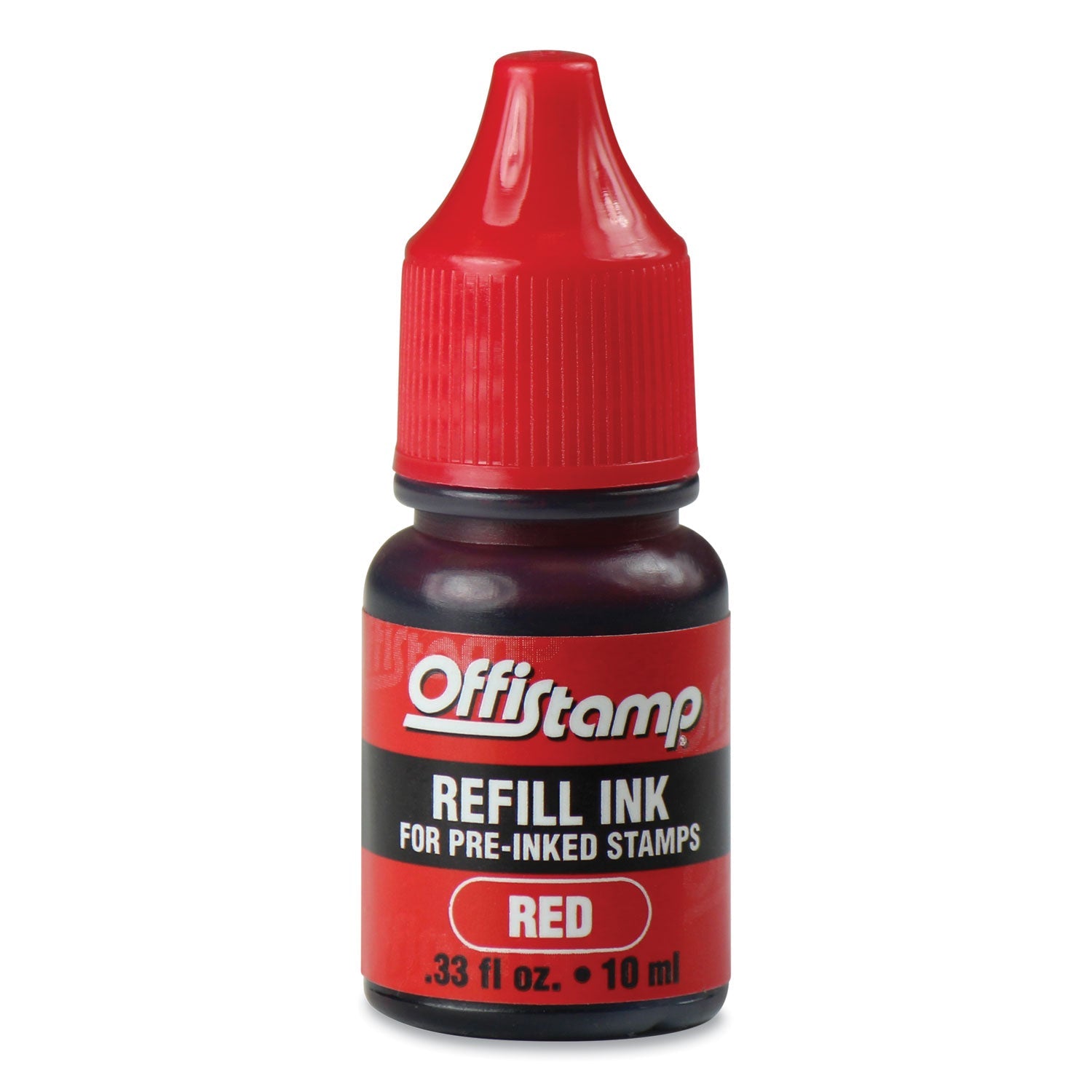 Offistamp® Refill Ink for Pre-Inked Stamps, 0.33 oz, Red