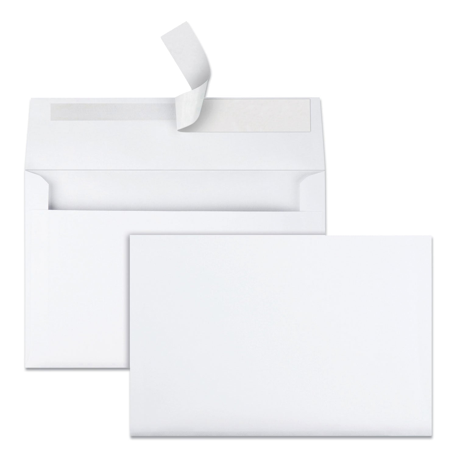 Quality Park™ Greeting Card/Invitation Envelope, A-9, Square Flap, Redi-Strip Adhesive Closure, 5.75 x 8.75, White, 100/Box