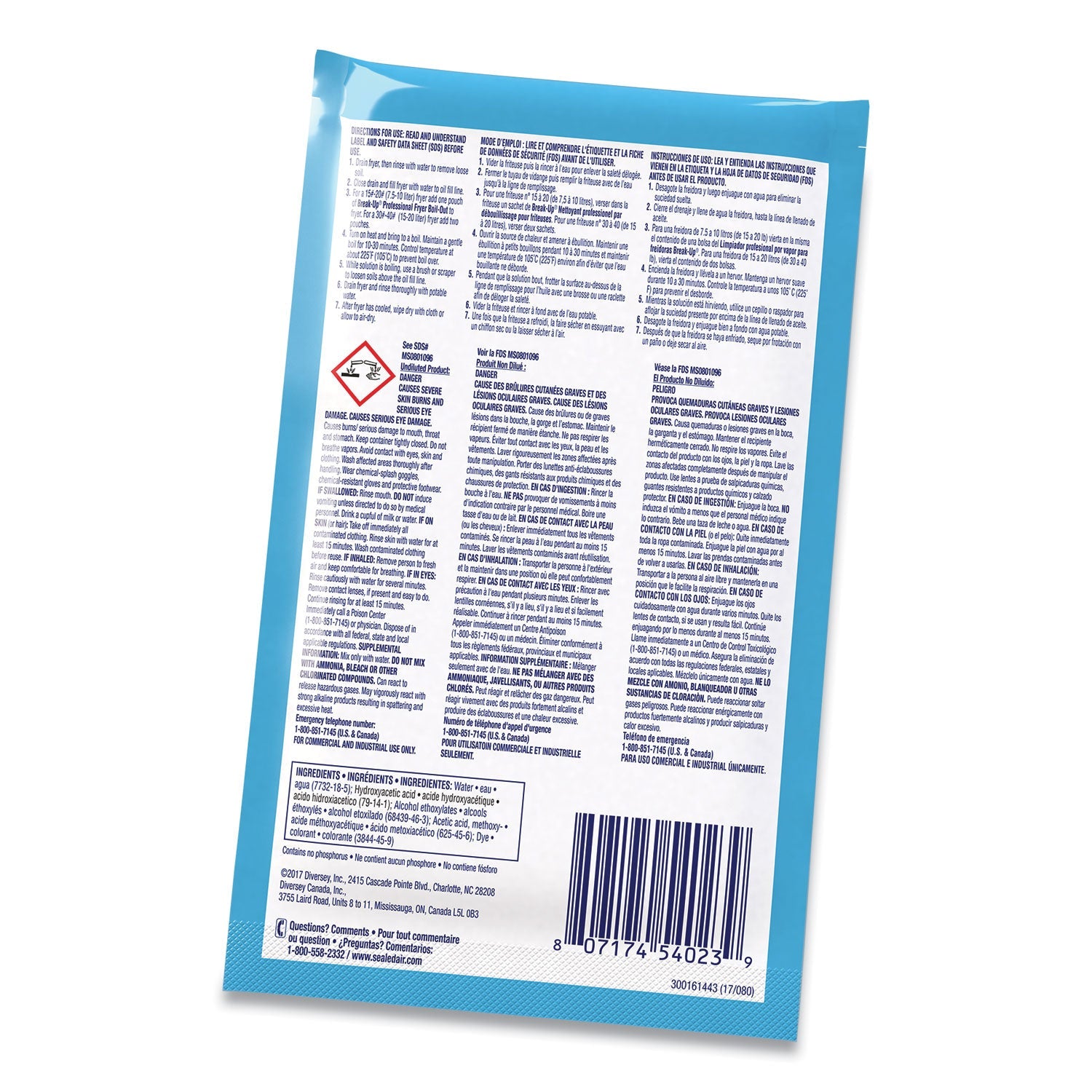 BREAK-UP® Fryer Boil-Out, Ready To Use, 2 Oz Packet, 36/carton