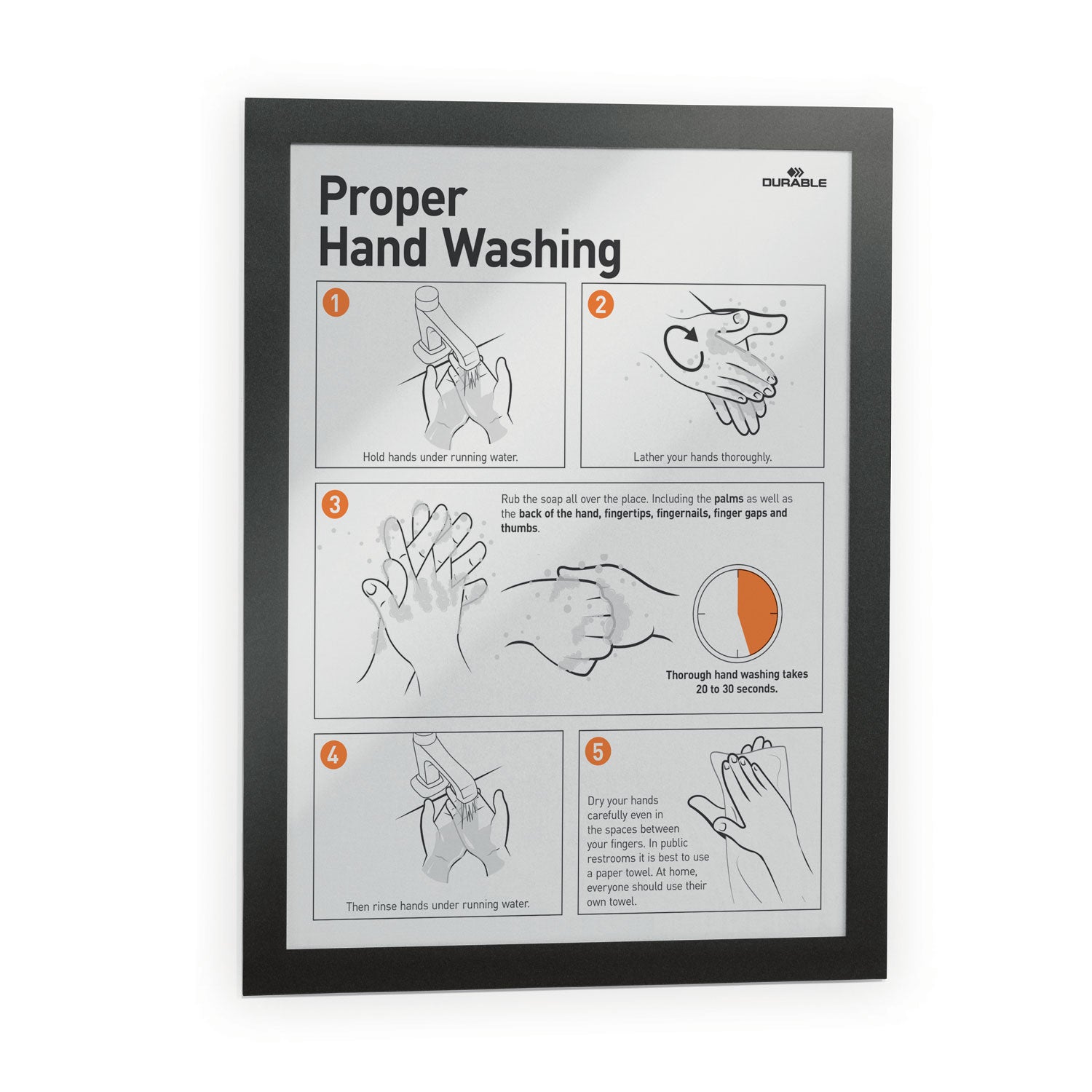 Durable® DURAFRAME Sign Holder, 8.5 x 11, Black Frame, 2/Pack