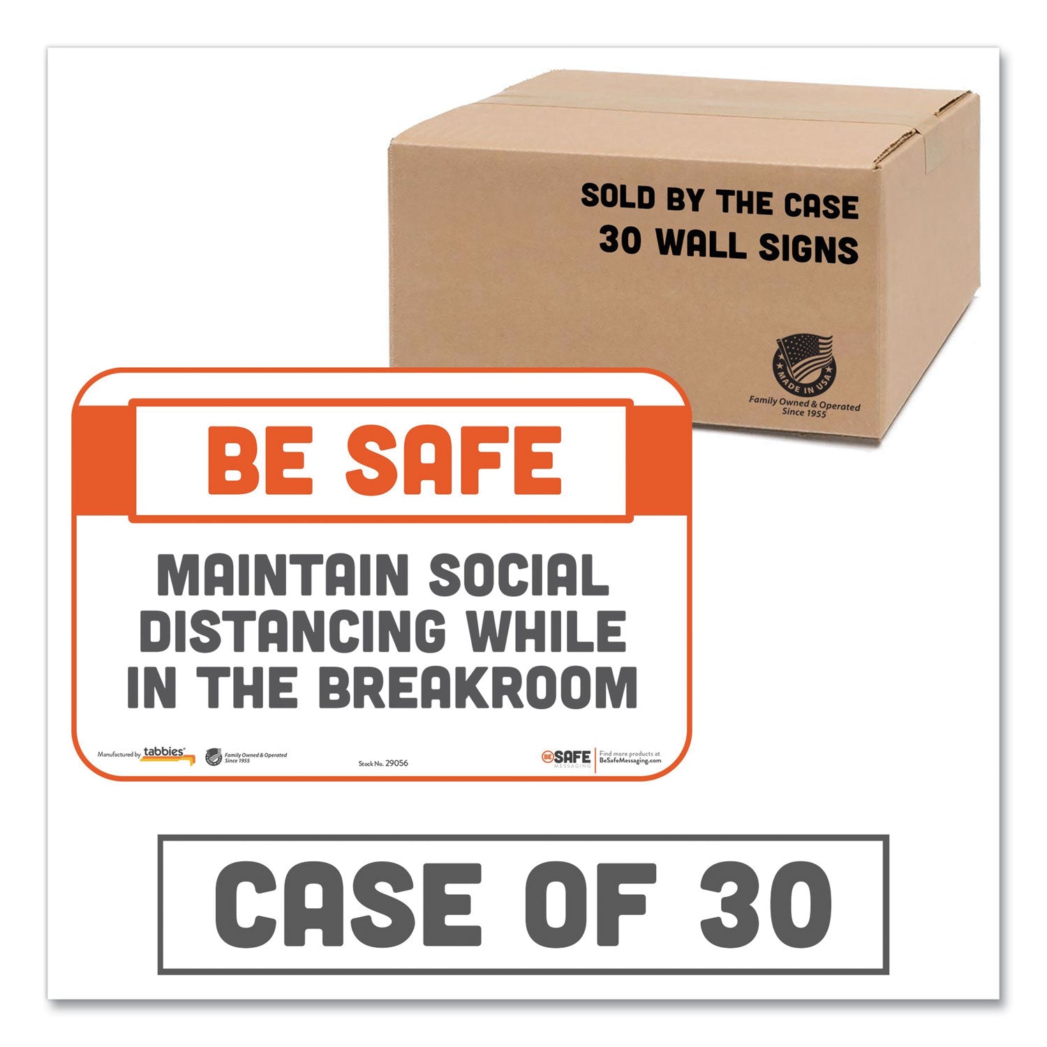 BeSafe Wall/Door Signs | Tabbies® 30/Carton