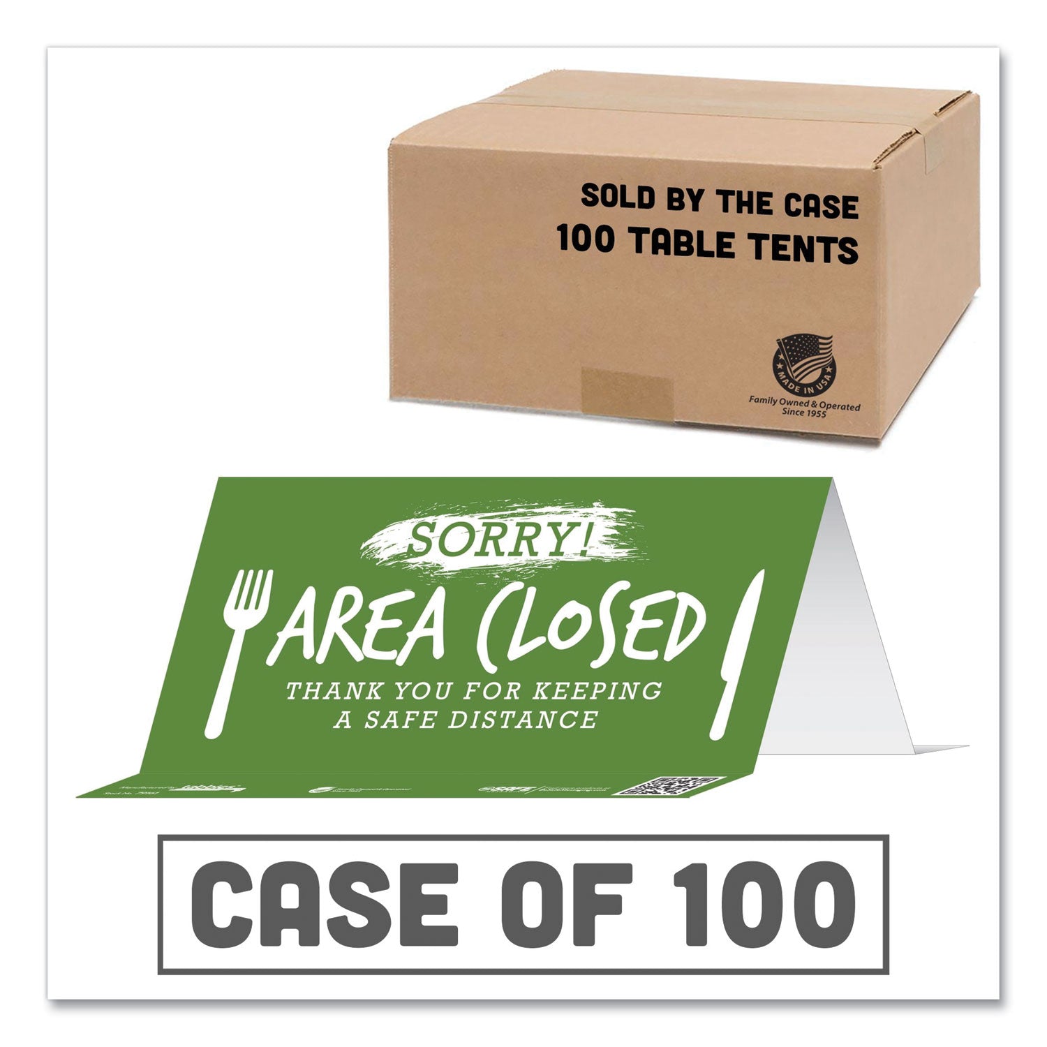 BeSafe Table Top Tent Card | Tabbies® 100/Ctn