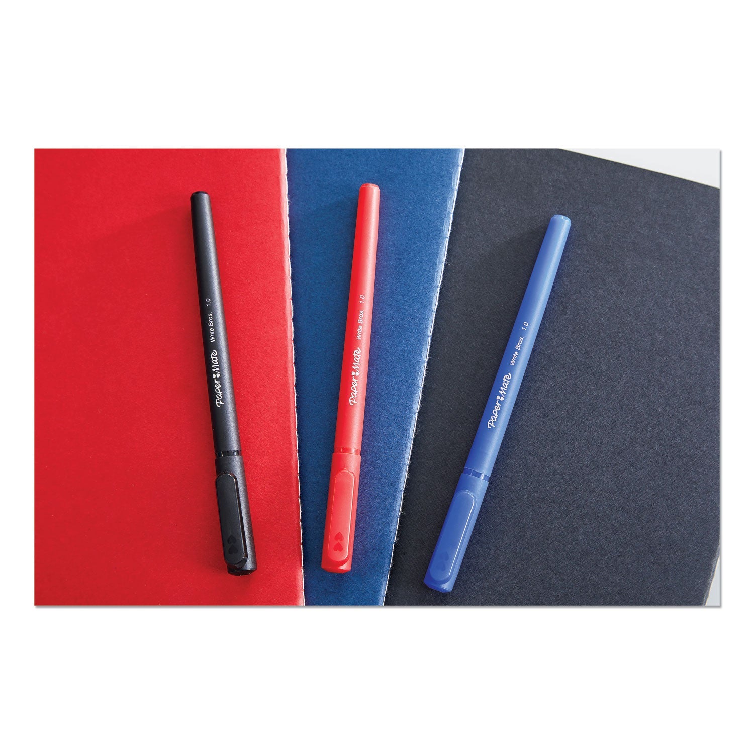 Paper Mate® Write Bros. Grip Ballpoint Pen, Stick, Medium 1 Mm, Blue Ink, Blue Barrel, Dozen