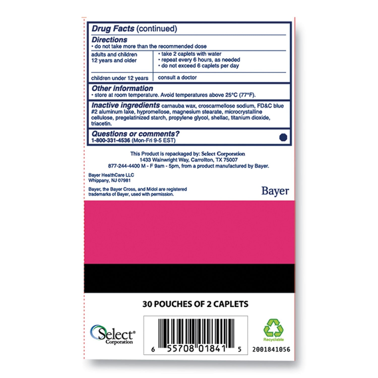 Midol® Complete Menstrual Caplets, Two-Pack, 30 Packs/box