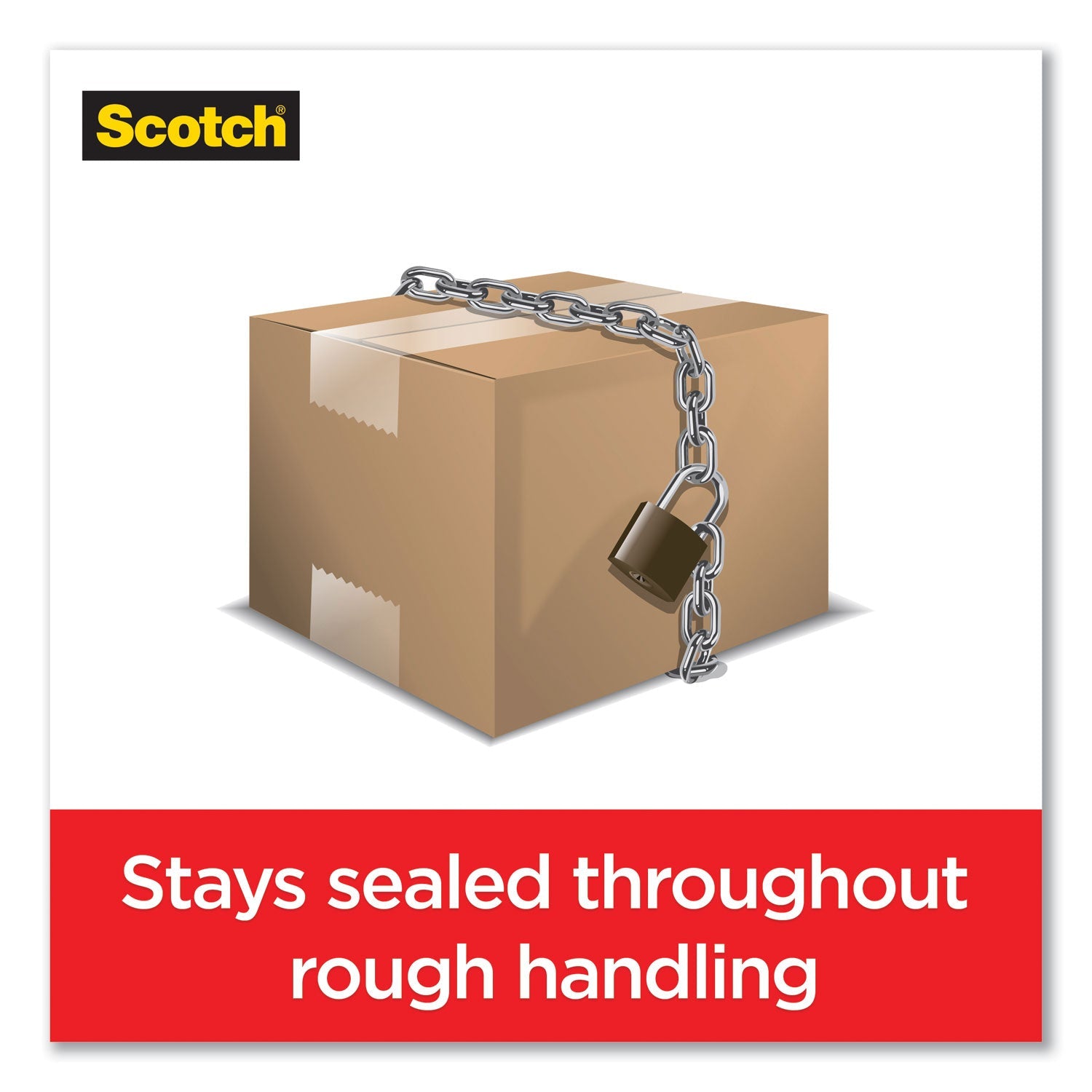 Scotch® Box Lock Shipping Packaging Tape, 3" Core, 1.88" X 54.6 Yds, Clear, 6/pack