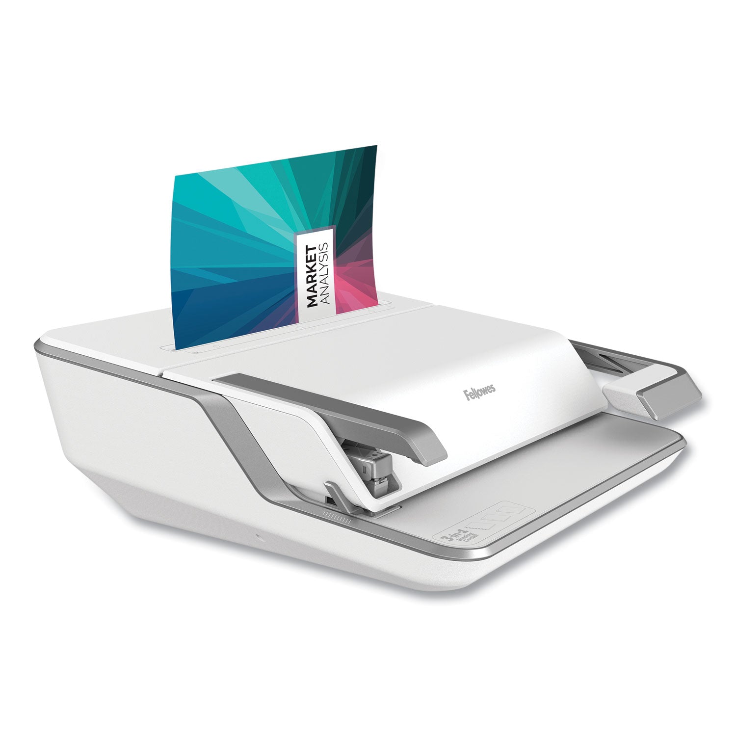 Fellowes® Lyra 3-In-1 Binding Center, 300 Sheets, 16.63 X 15.62 X 6.03, White/gray