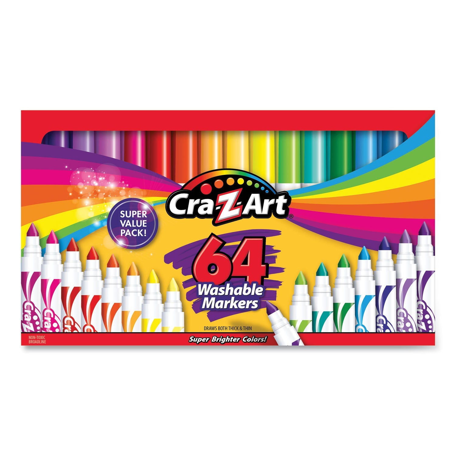 Washable Markers | 64-Set Broad Tip