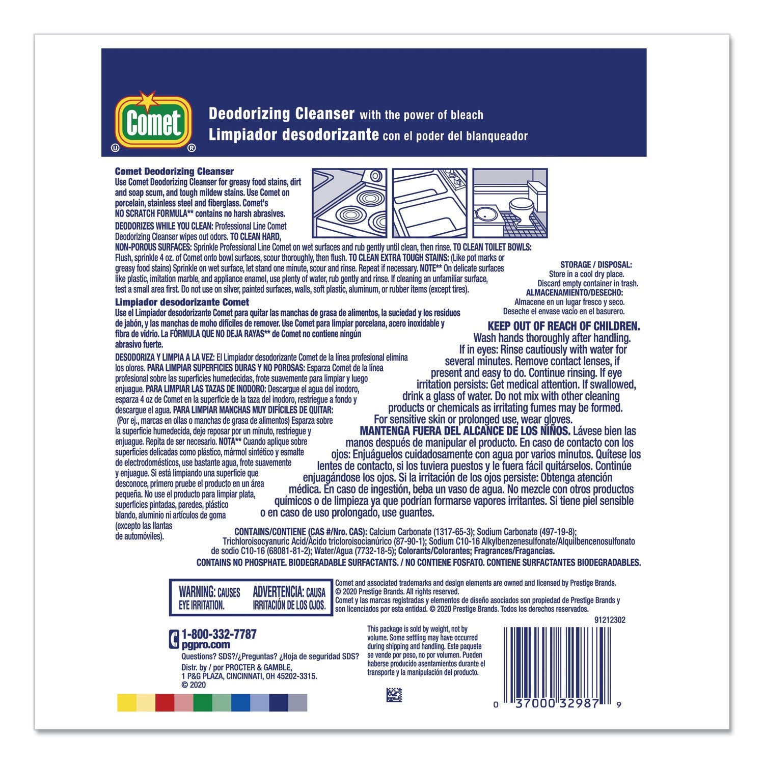 Comet® Deodorizing Cleanser With Bleach, Powder, 21 Oz Canister