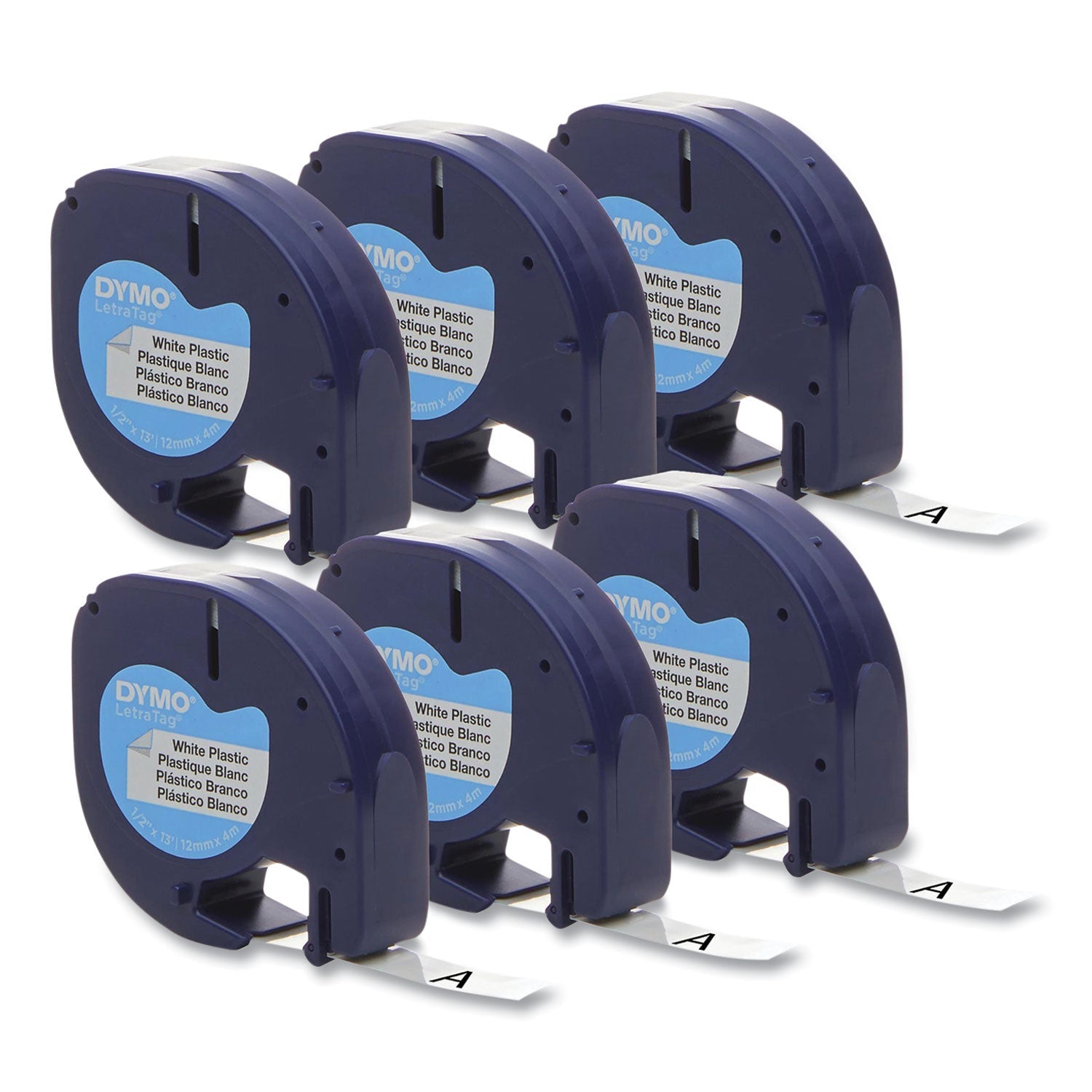 Label Tape Cassette | DYMO® LetraTag Plastic 6-Pack