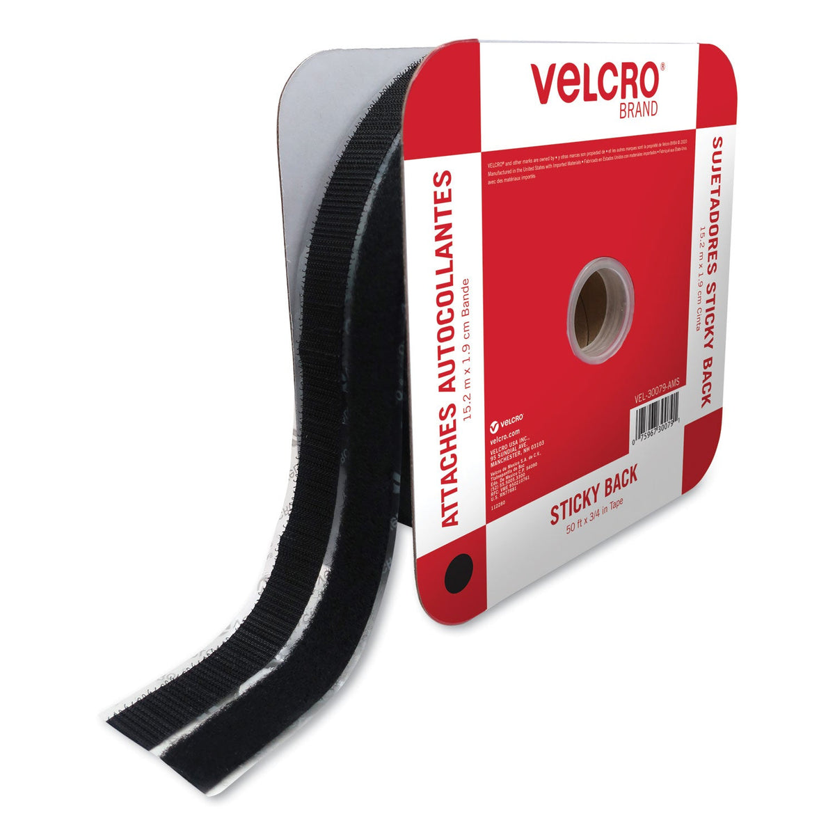 Sticky-Back Fasteners | 0.75"x50' | Black