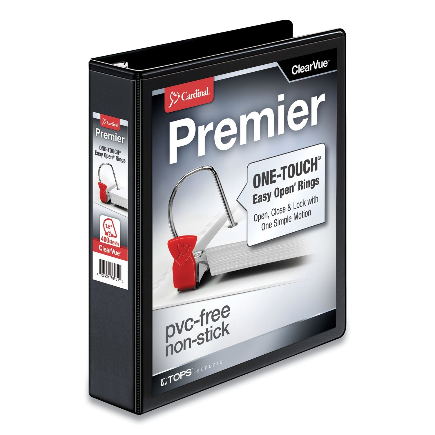 1.5" Locking D-Ring Binder | Black, Cardinal