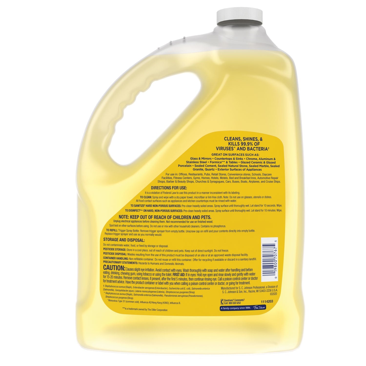 Windex® Multi-Surface Disinfectant Cleaner, Citrus, 1 Gal Bottle, 4/carton