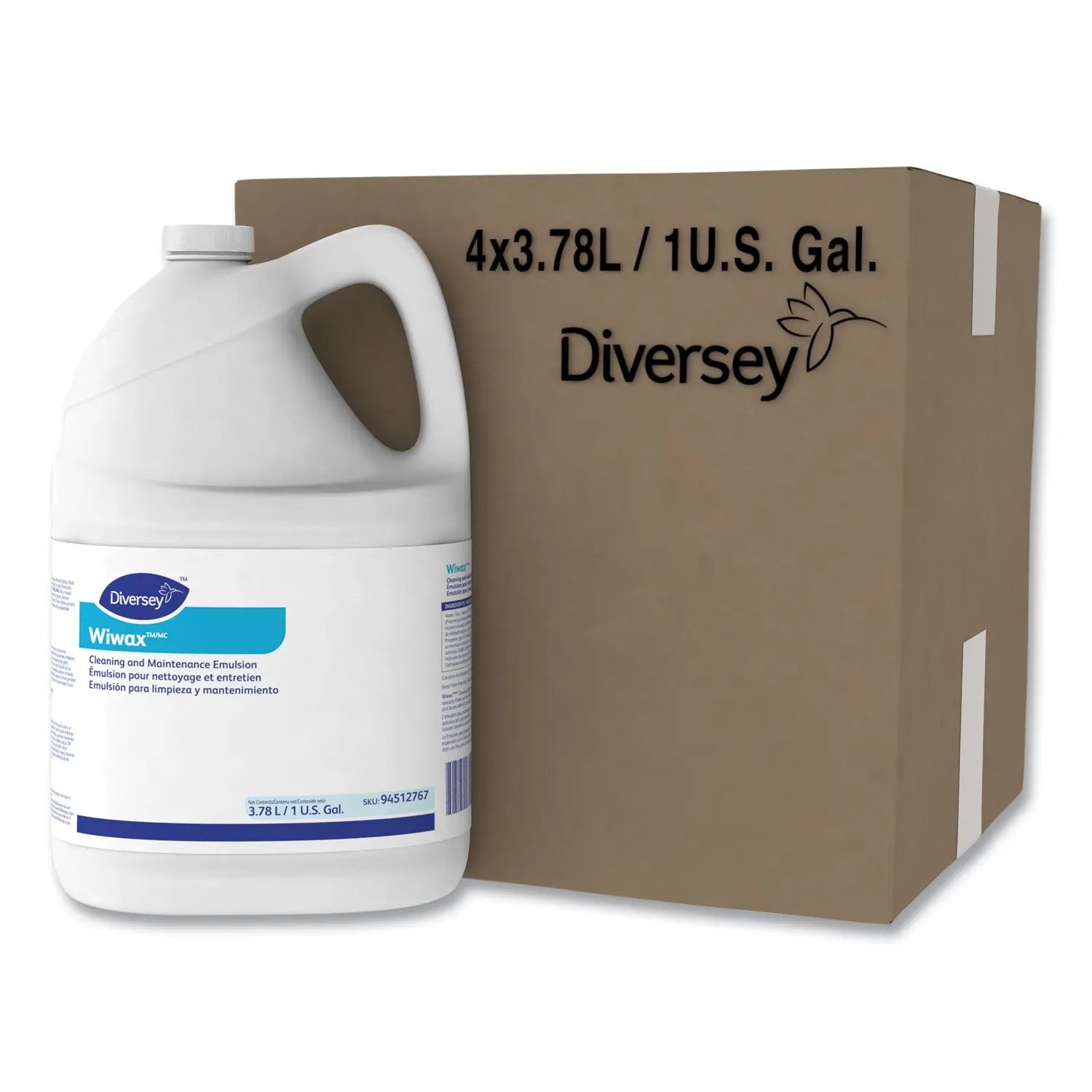 Diversey™ Wiwax Cleaning And Maintenance Solution, Liquid, 1 Gal Bottle, 4/carton