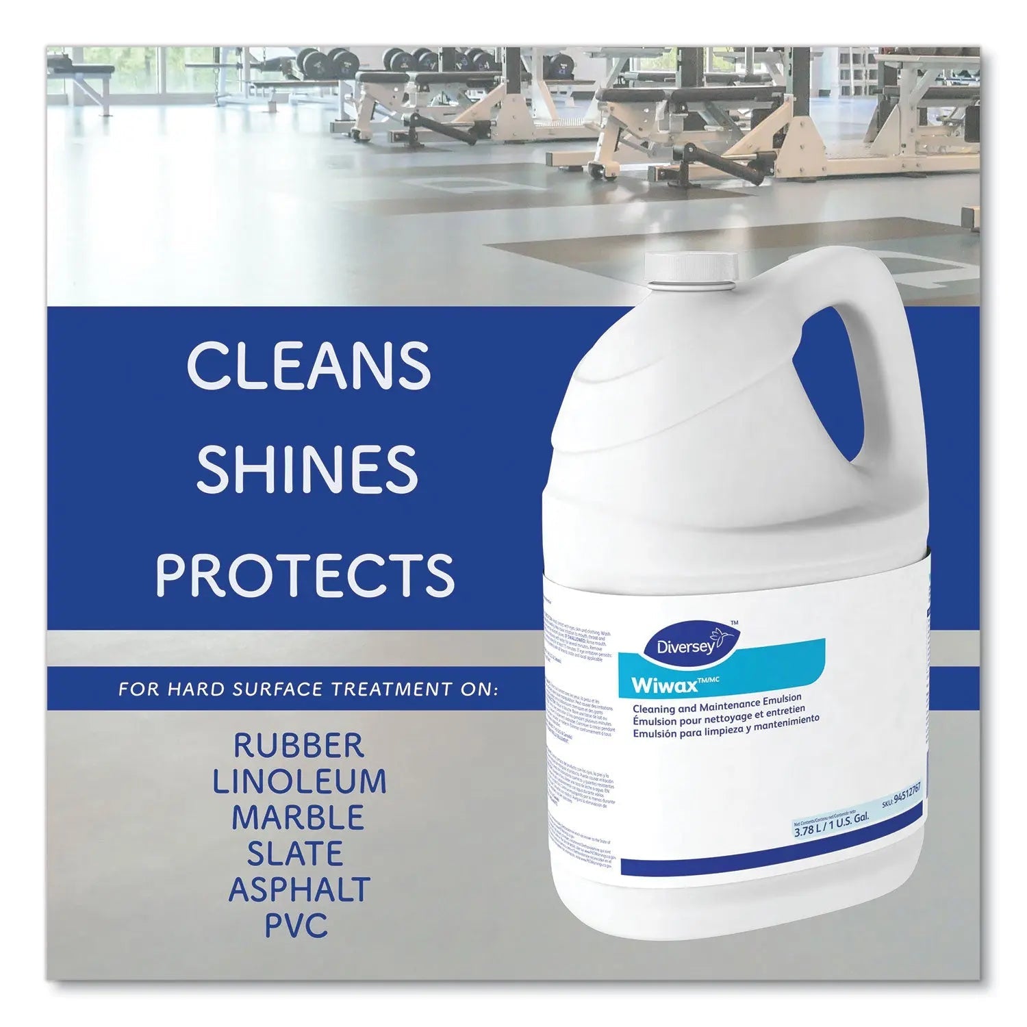 Diversey™ Wiwax Cleaning And Maintenance Solution, Liquid, 1 Gal Bottle, 4/carton