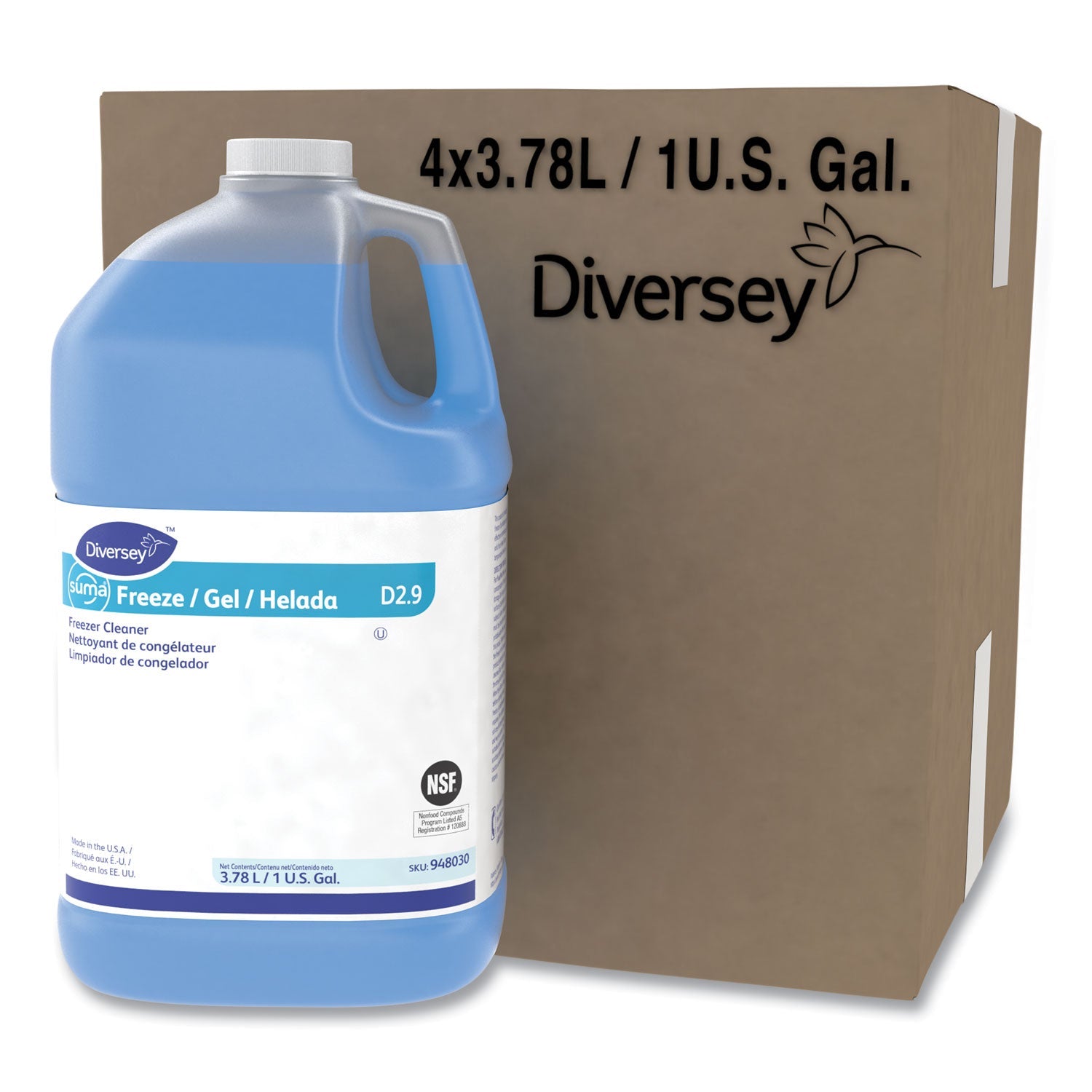 Diversey™ Suma Freeze D2.9 Floor Cleaner, Liquid, 1 Gal, 4/carton